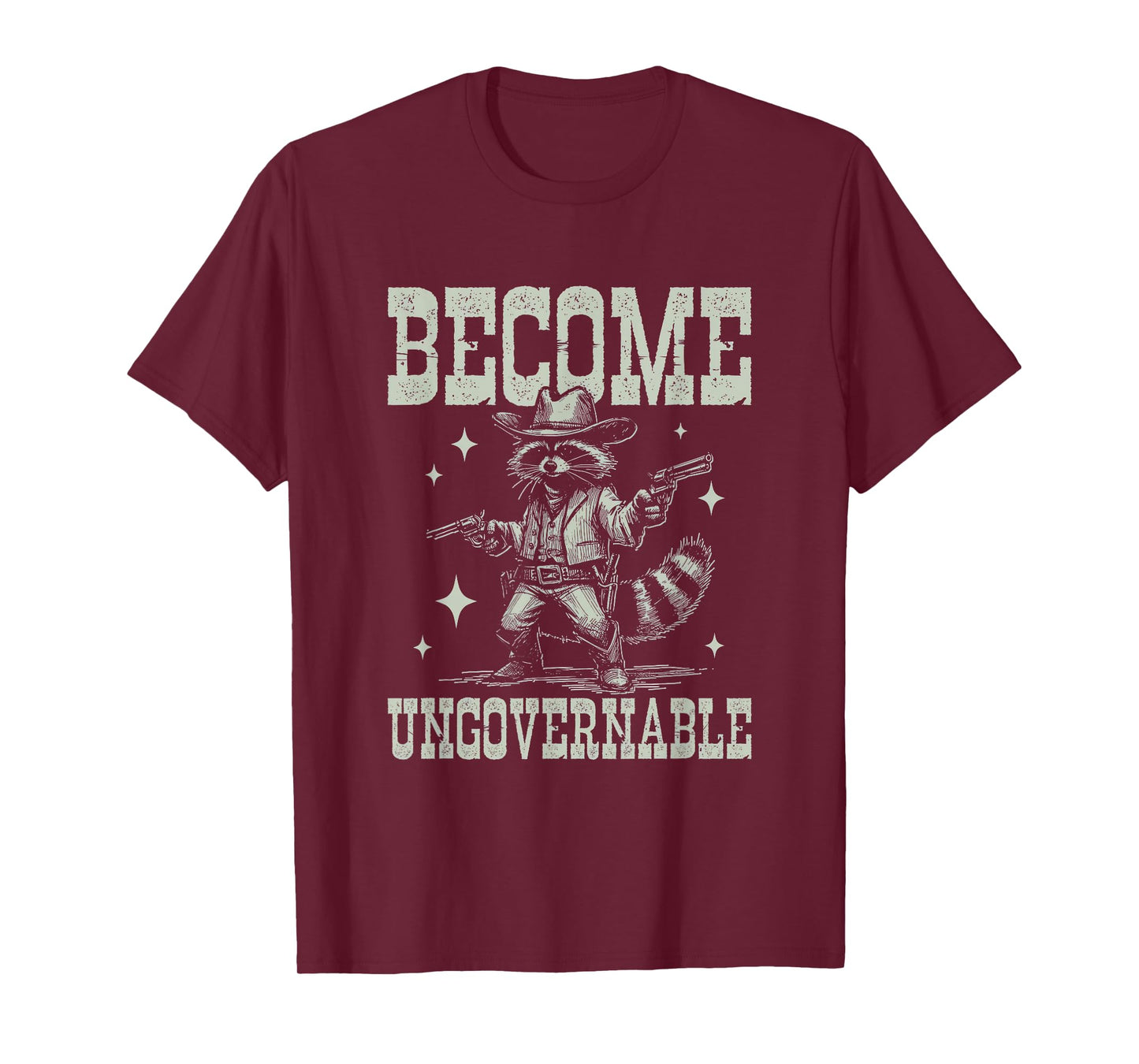 Become Ungovernable Funny Racoon Vintage Cowboy Raccoon T-Shirt