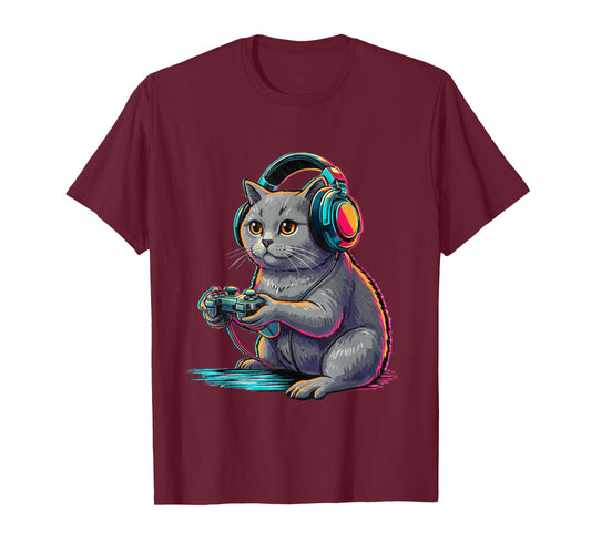 Cat Funny Video Games Cat T-Shirt