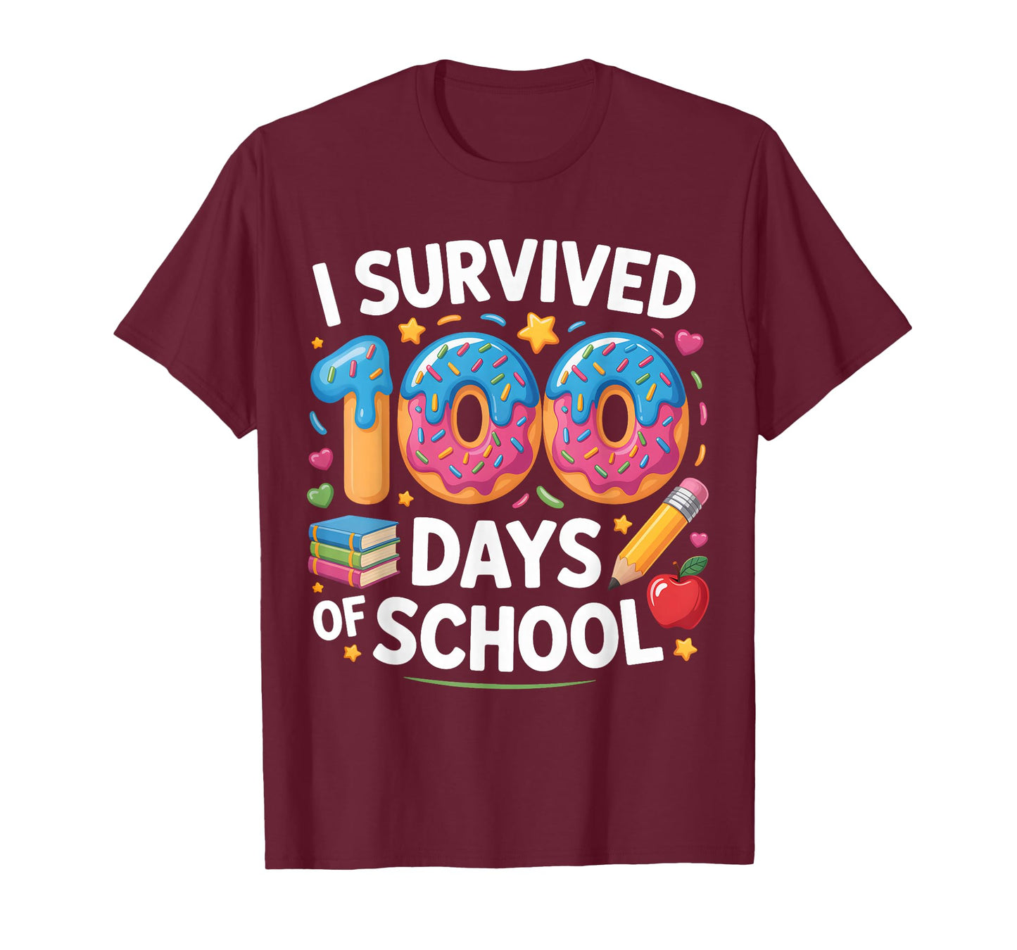 100 Days of School Ice Cream I Survived 100 Days of School T-Shirt