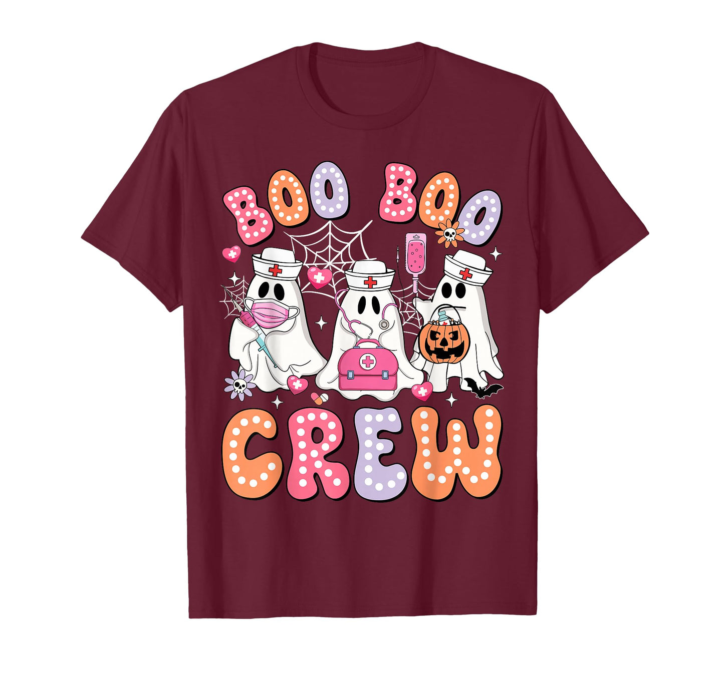 Boo Boo Crew Nurse Funny Ghost Halloween Nurse Life Women T-Shirt