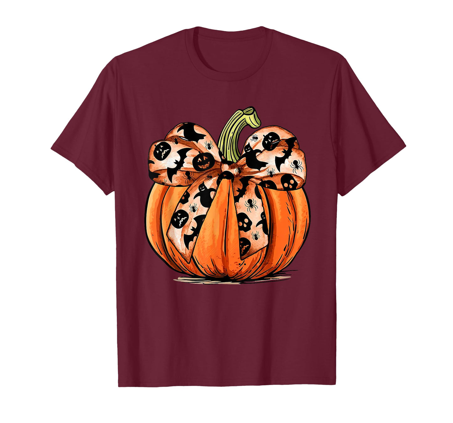 Coquette Bow Pumpkin Ghost Autumn Halloween Boujee Boo-jee T-Shirt