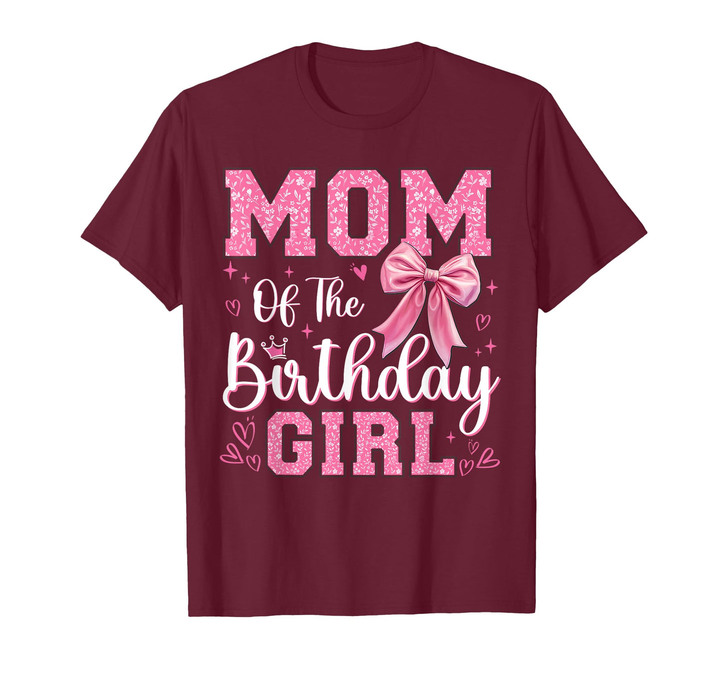 Mom of The Birthday Girl Coquette Bow Birthday Party T-Shirt