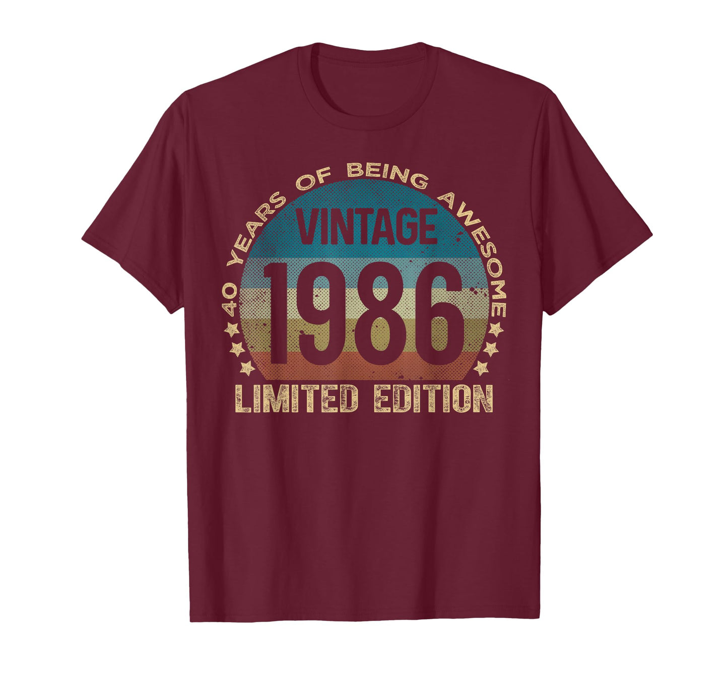 40 Year Old Gifts Vintage 1986 Limited Edition 40th Birthday T-Shirt