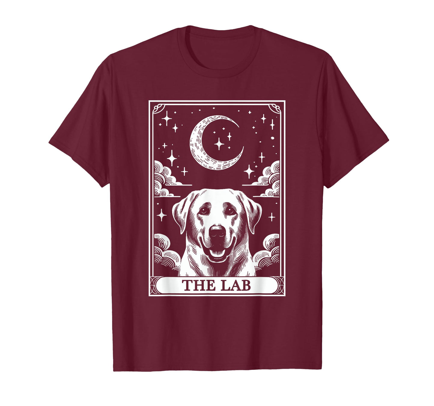 Tarot Card Vintage Crescent Moon Labrador Retriever Dog Mom Men Women Girls Kids T-Shirt