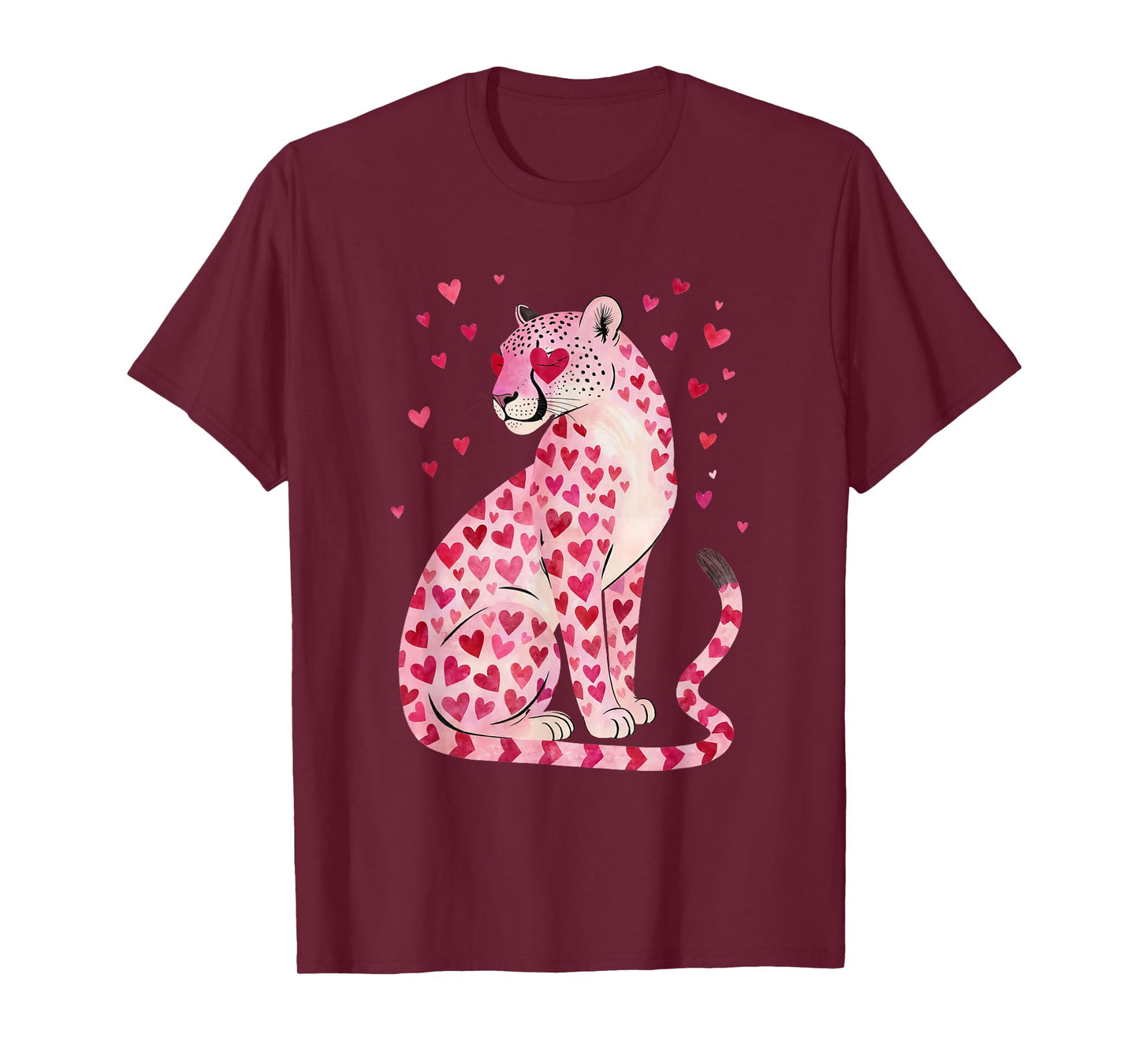 Cute Heart Pink Leopard Valentine T-Shirt