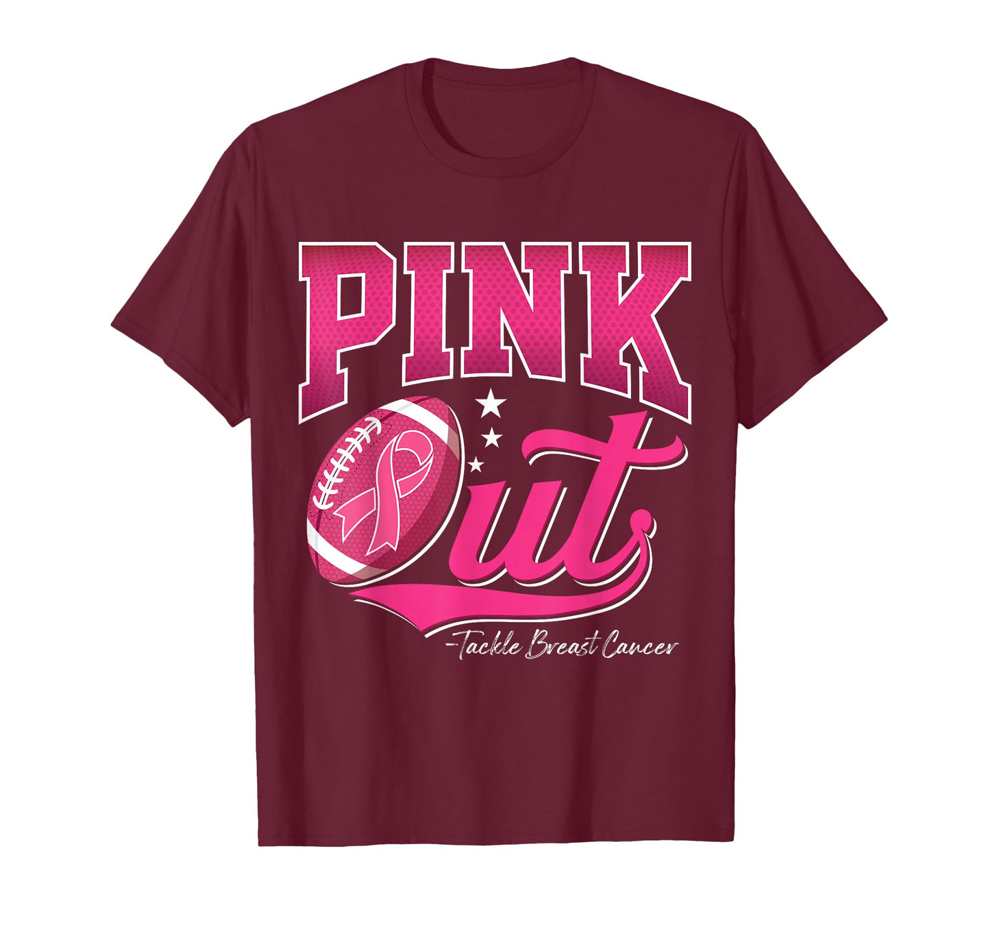 Pink Out Football Breast Cancer Awareness Men Women Kids T-Shirt