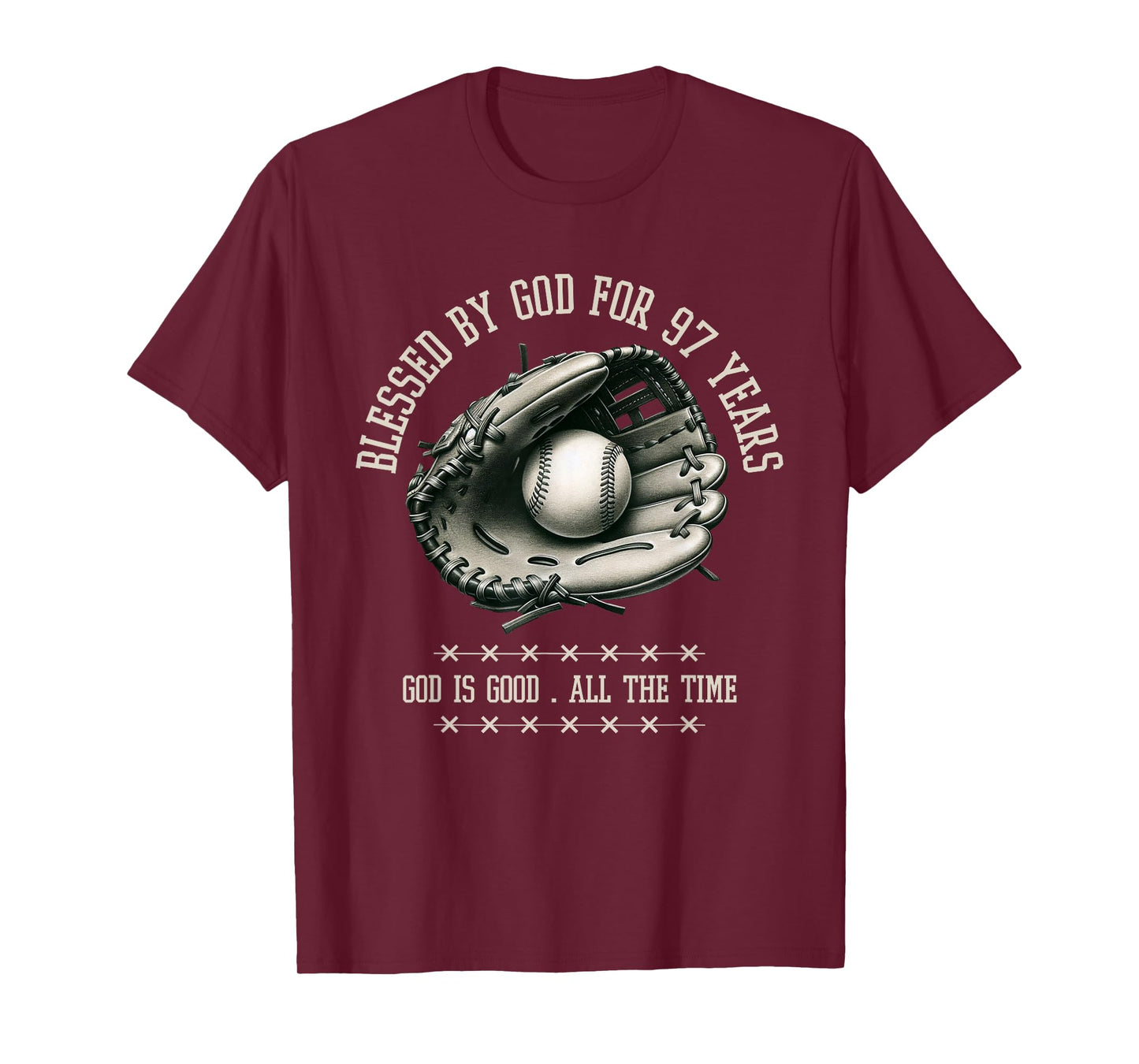 Blessed by God for 97 Years Old Baseball 97th Birthday Gifts T-Shirt