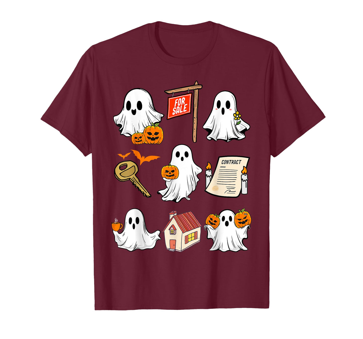 Halloween Real Estate Agent Spooky Ghost Boo Broker Realtor T-Shirt