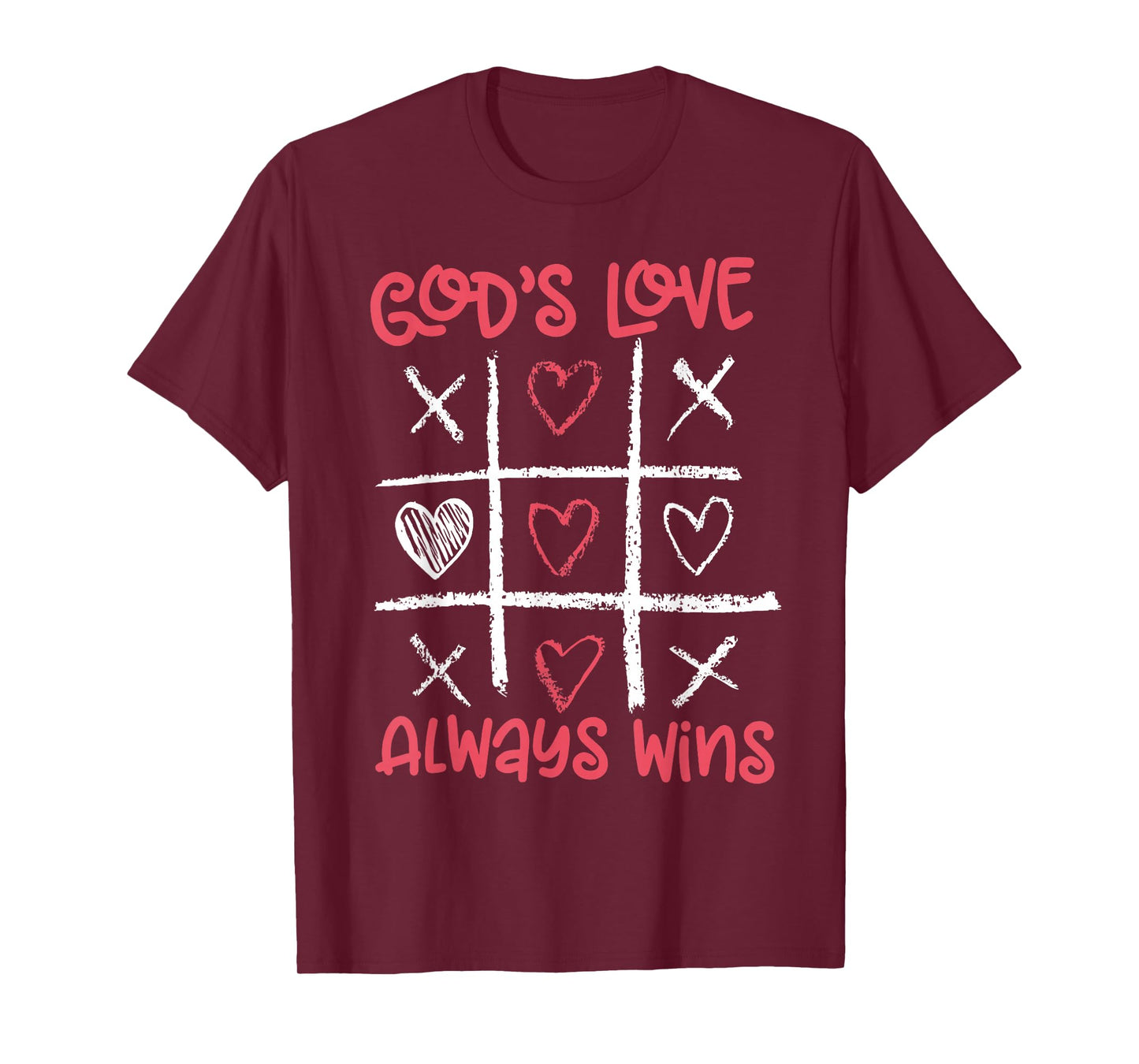 Valentine’s Day Tic Tac Toe Game God’s Love Always Win T-Shirt