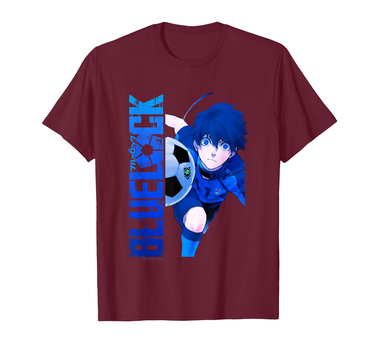 Blue Lock Blue Soccer Ball Split Panels T-Shirt
