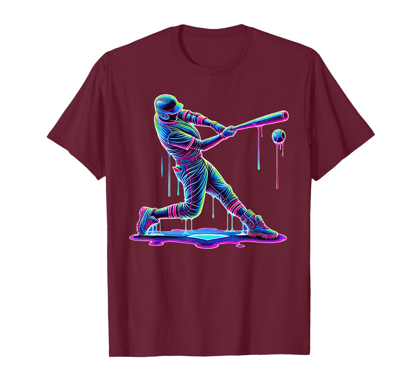 Ice Cream Drip Baseball Bat Baseball Player T-Shirt