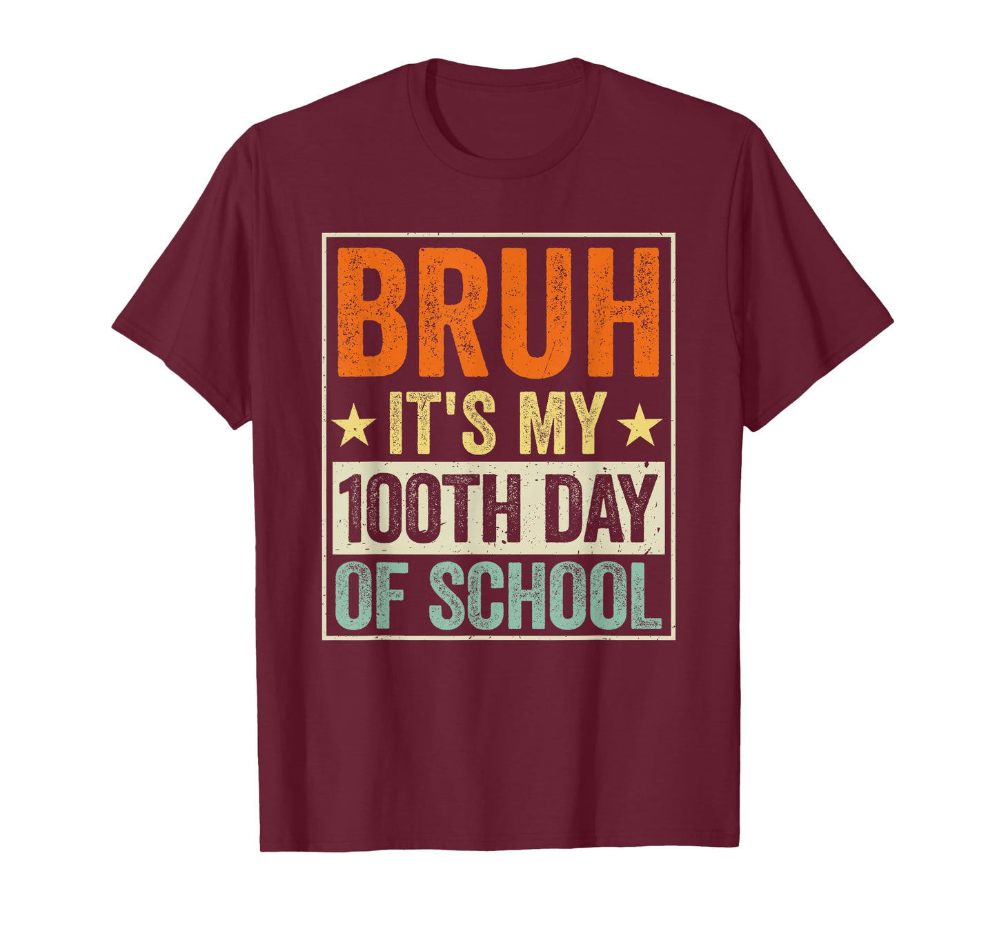 Bruh It's My 100th Day of School Boys Kid 100 Days of School T-Shirt