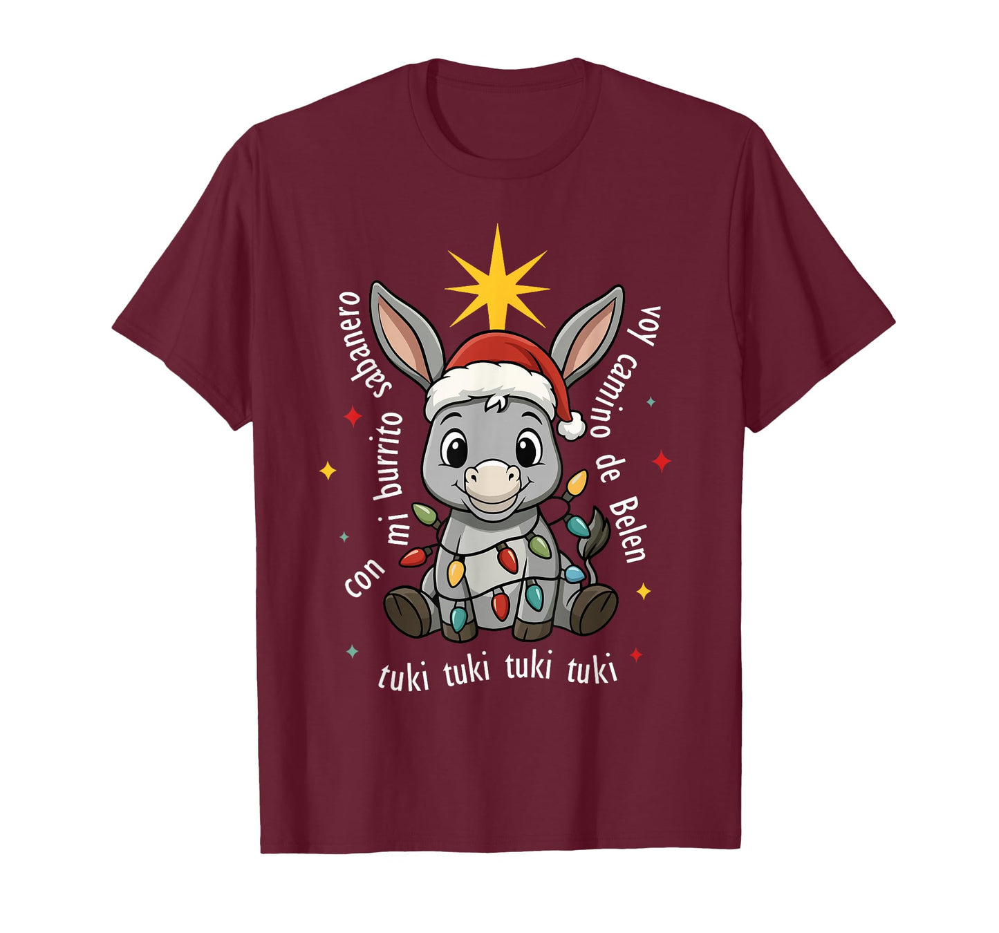 Con Mi Burrito Sabanero Mexican Tuki Tuki Donkey Latino Xmas T-Shirt