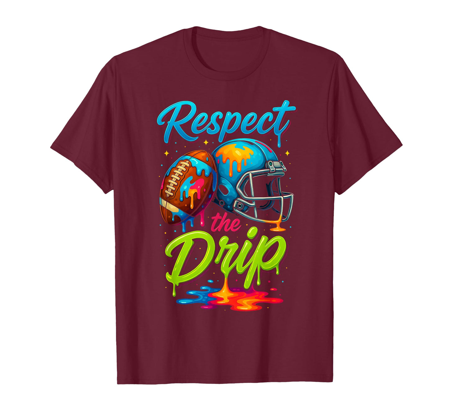 Football Drip Youth Boys Football Ice Cream Respect Drip T-Shirt