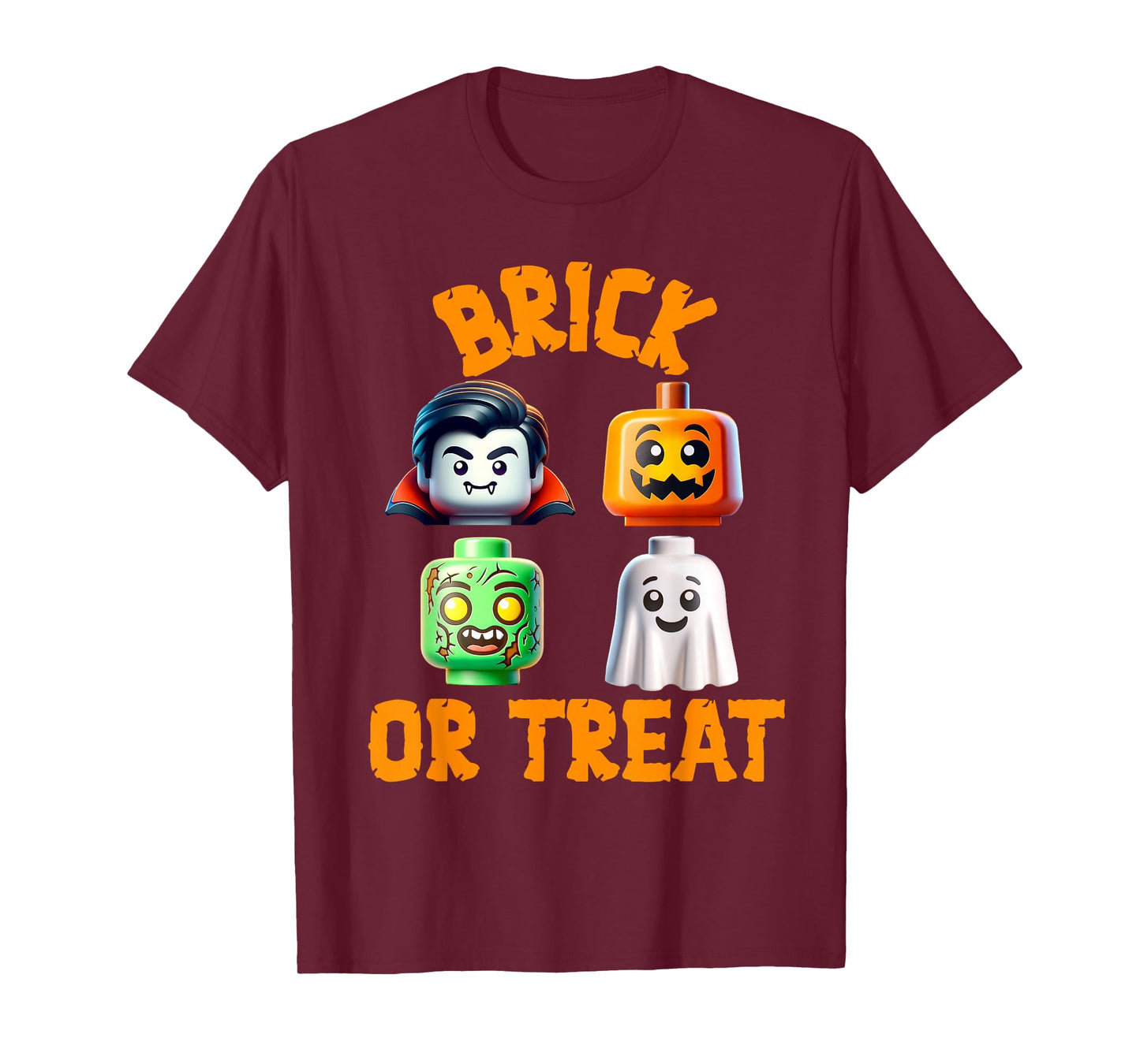 Building Bricks Halloween Costume Brick or Treat Monsters T-Shirt