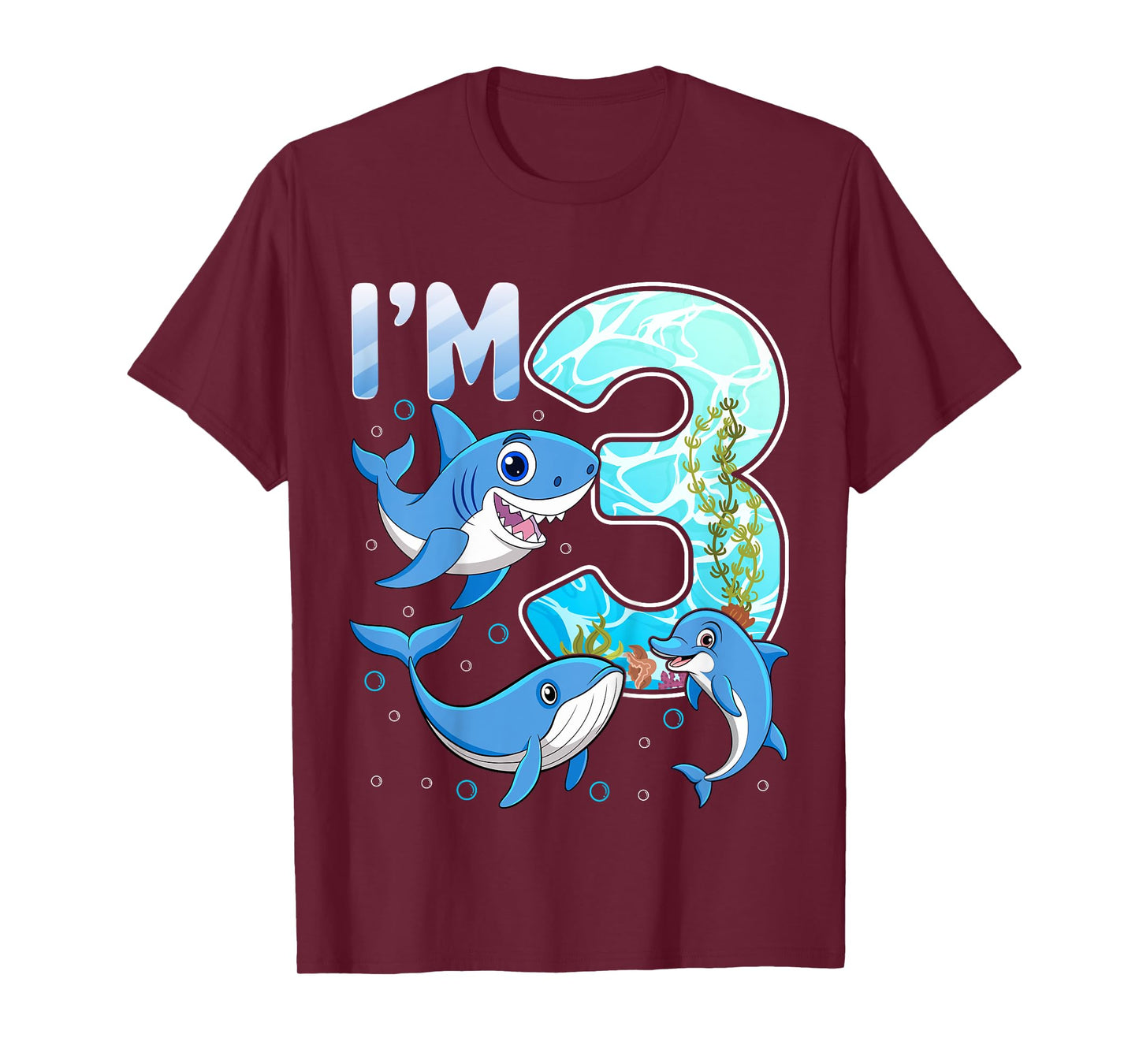 I'm 3 Years Old 3rd Birthday Party Shark Lover Kids T-Shirt