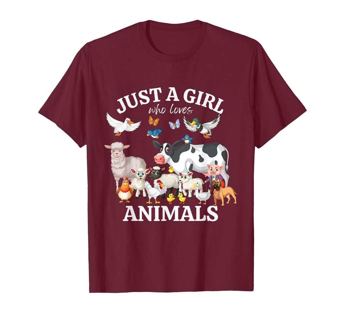 Just a Girl Who Loves Animals for Girls Who Love Animals T-Shirt