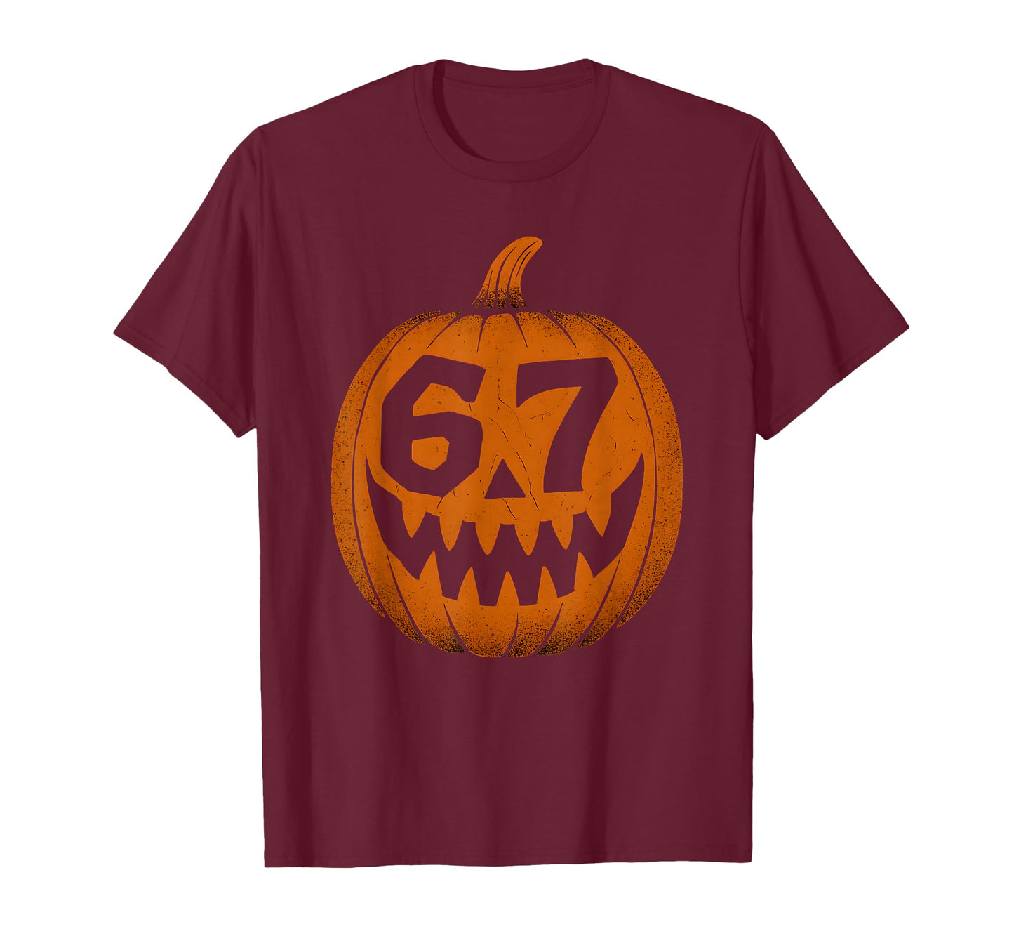 67 Meme Halloween Pumpkin 6 7 Brainrot Six Seven Teen Boys T-Shirt