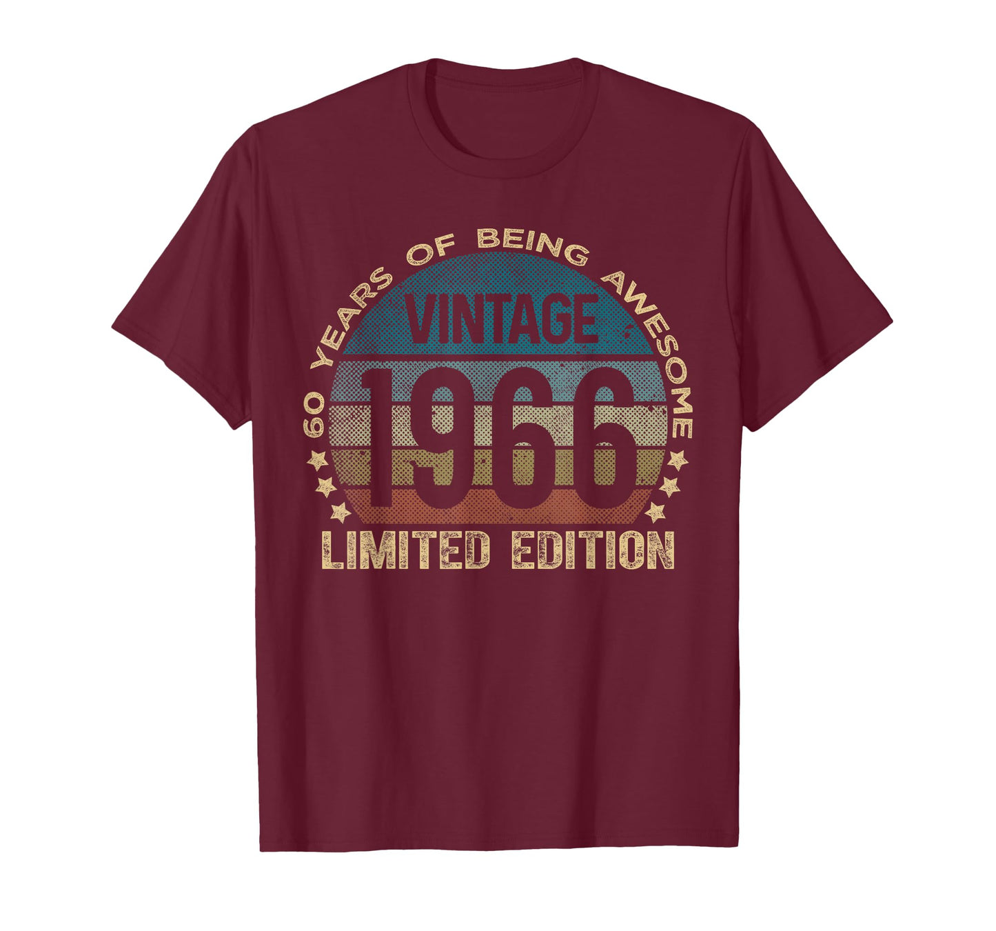 60 Year Old Gifts Vintage 1966 Limited Edition 60th Birthday T-Shirt