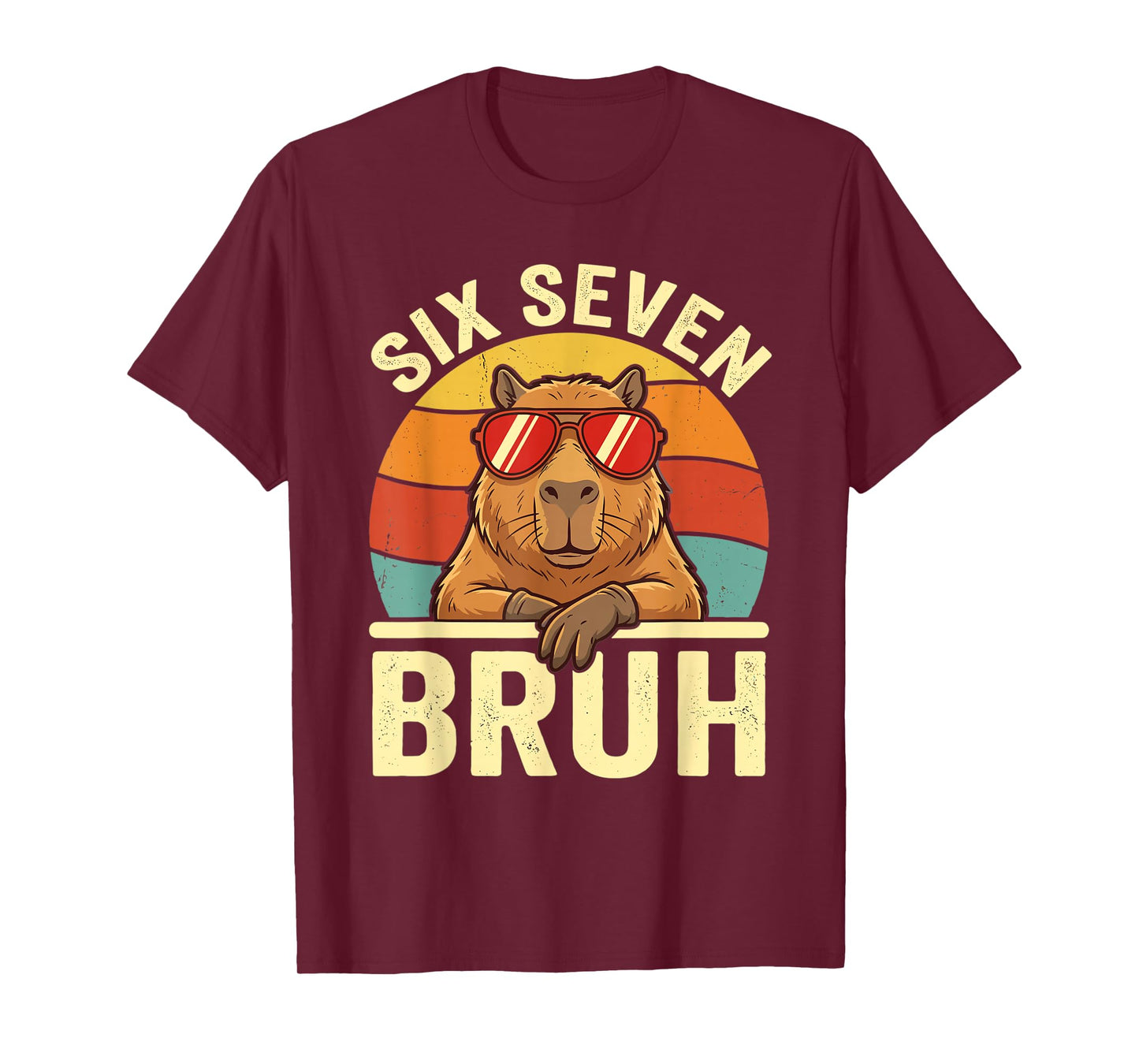Six Seven Bruh 67 Meme Funny Capybara 6 7 T-Shirt
