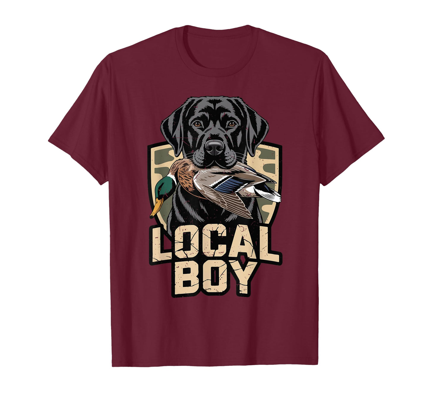 Camo Duck Hunting Local Boy Black Lab Dog Youth Boy Toddler T-Shirt