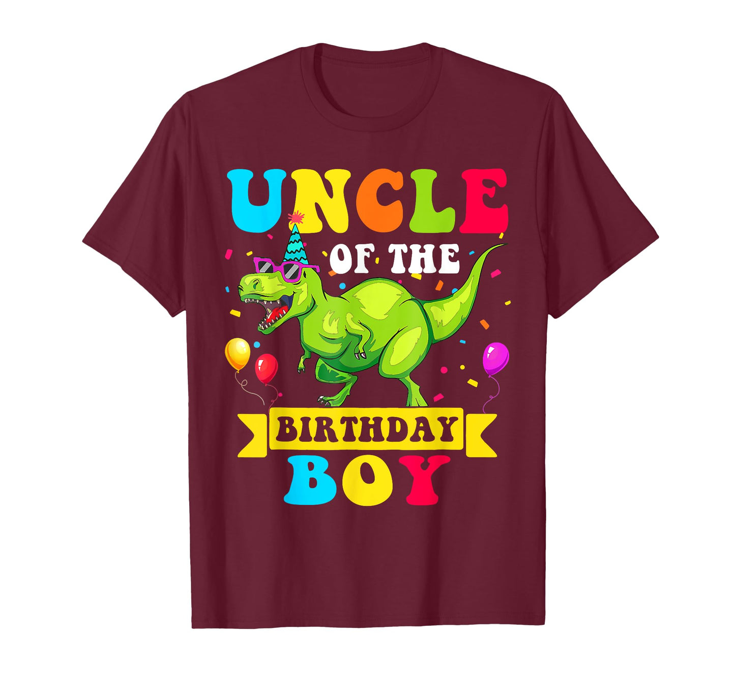 Uncle of the Birthday Boy T-Shirt Dinosaur Raptor Funny T-Shirt