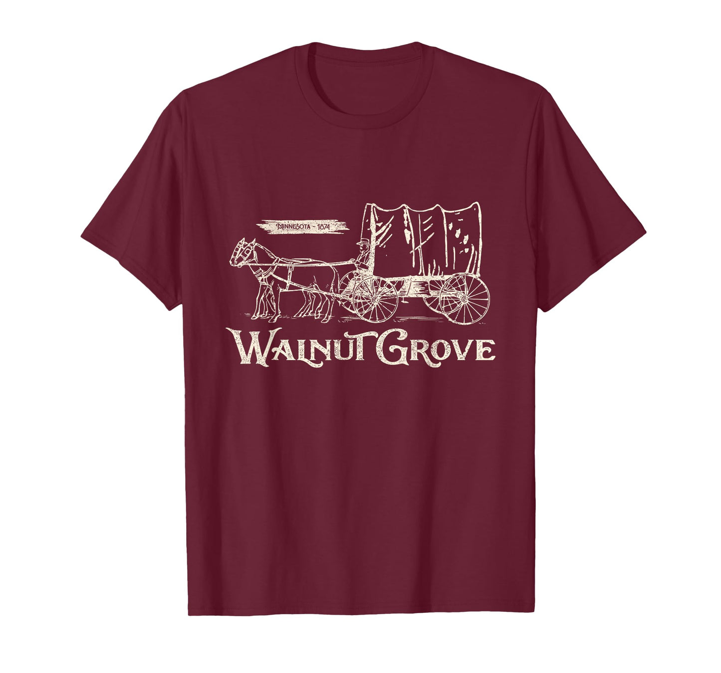 Walnut Grove Minnesota USA est. 1874, Prairie Wagon T-Shirt