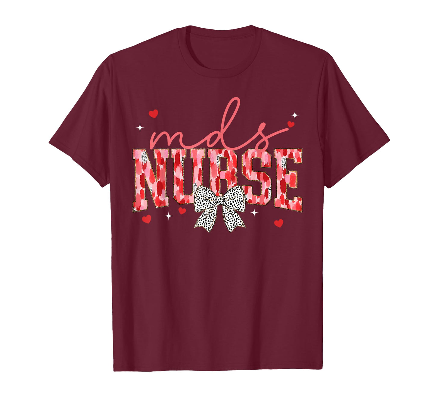 MDS Nurse Coquette Bow Valentines Day Minimum Data Set T-Shirt