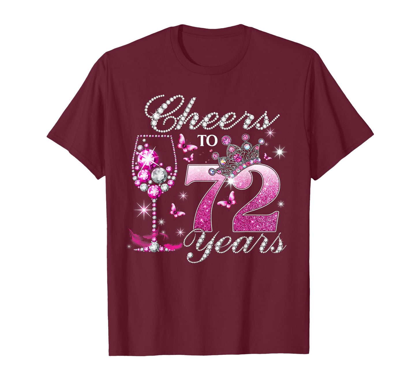 Cheers to 72 Years Old Wedding Anniversary 72nd Birthday T-Shirt