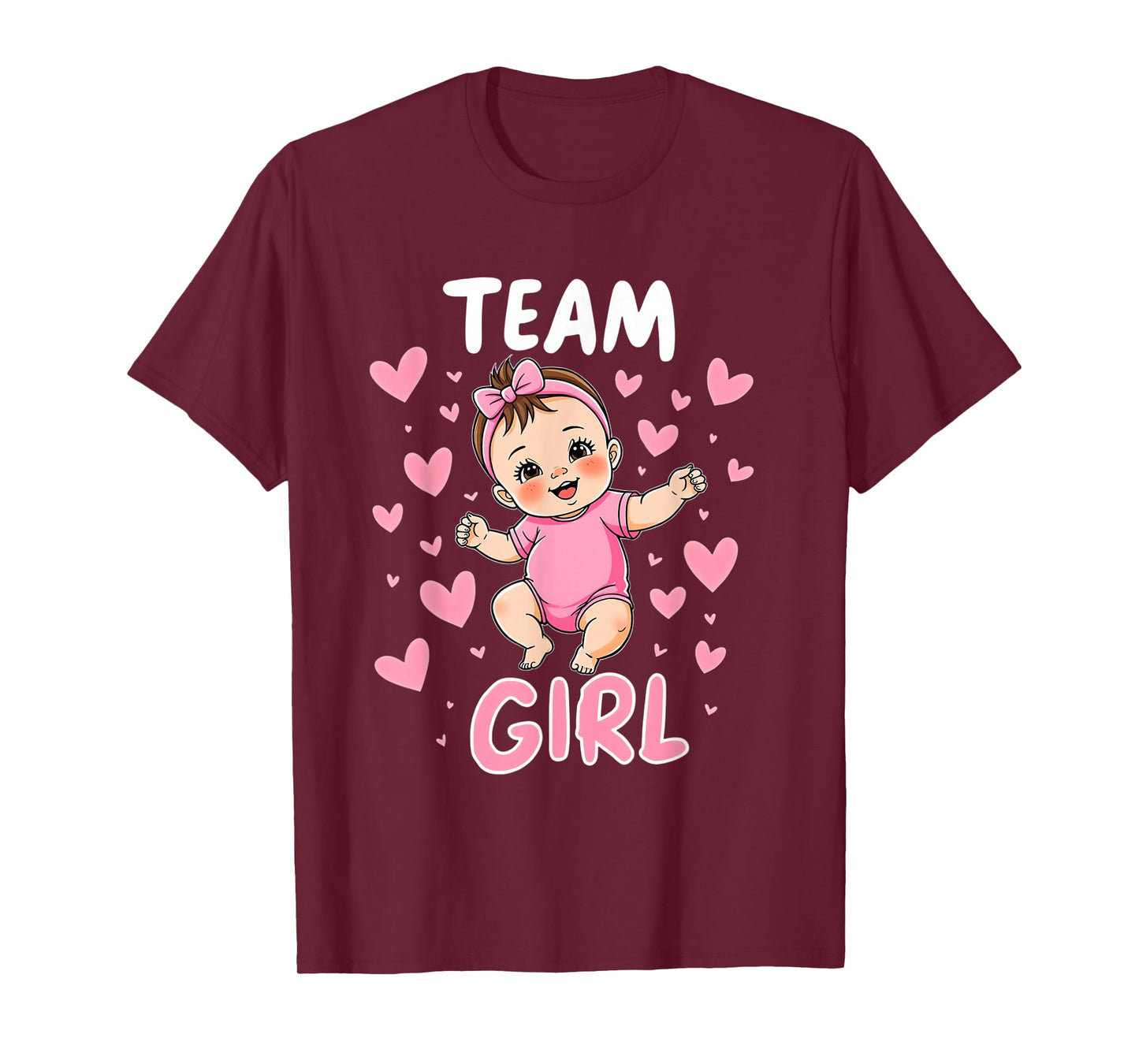 Team Girl Design Baby Girl Gender Reveal T-Shirt