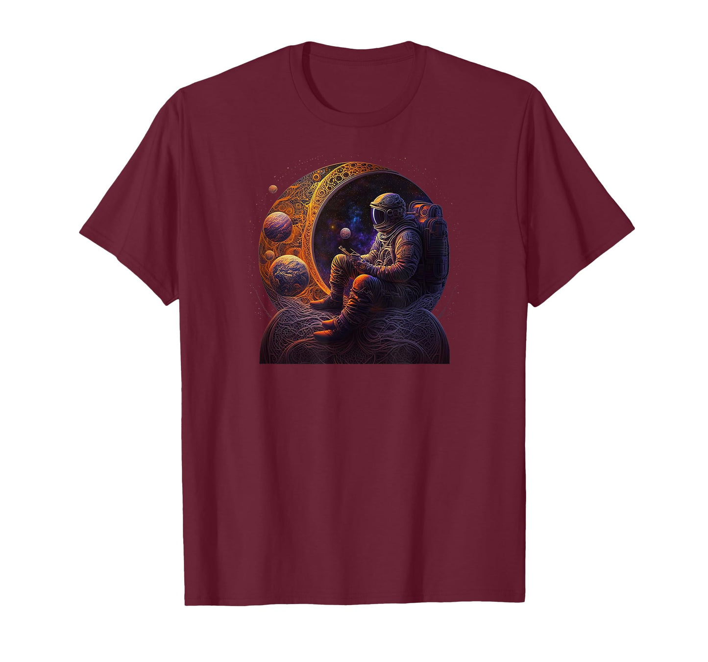 Meditating Astronaut Planets Meditation Astral Travel T-Shirt
