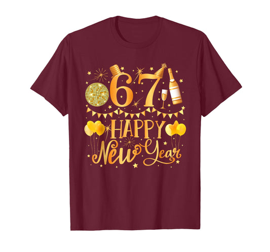 Six Seven 6 7 Meme Funny Happy New Year 67 2026 T-Shirt