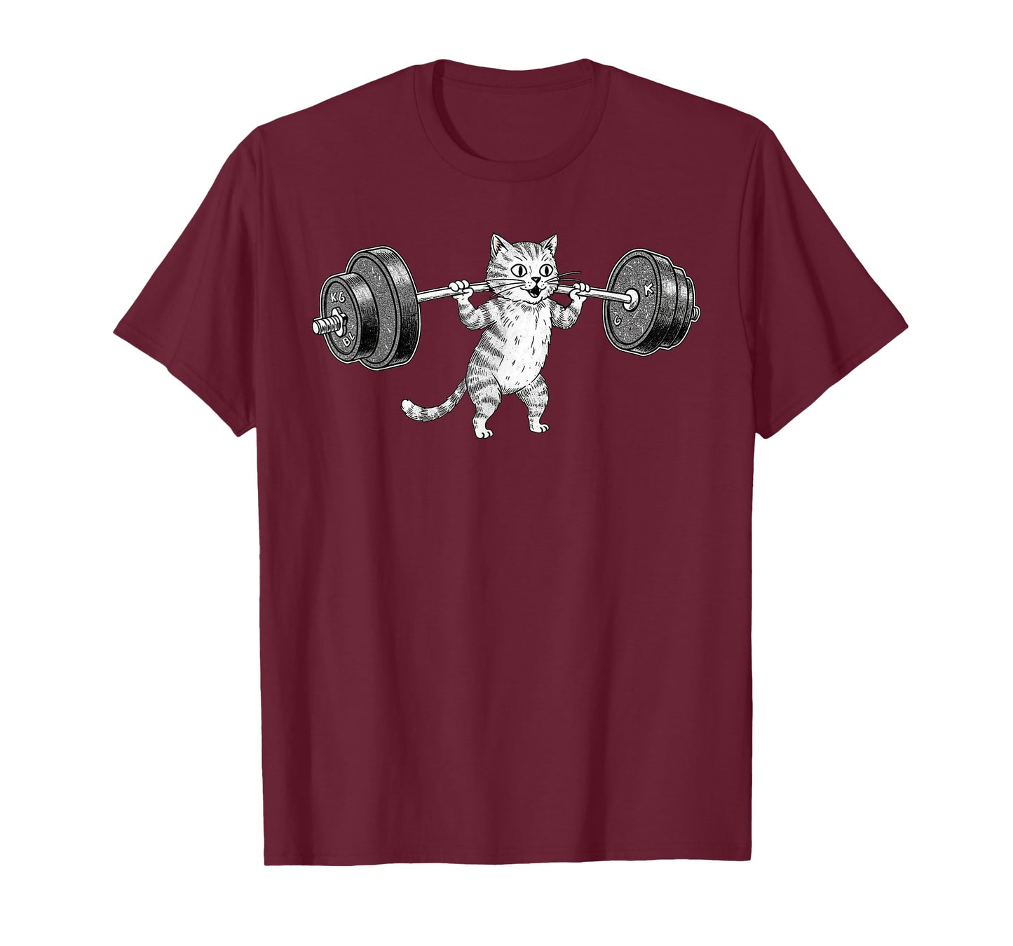 Gym Cat Lifting Weights Deadlift Weightlifting Cat Lovers T-Shirt