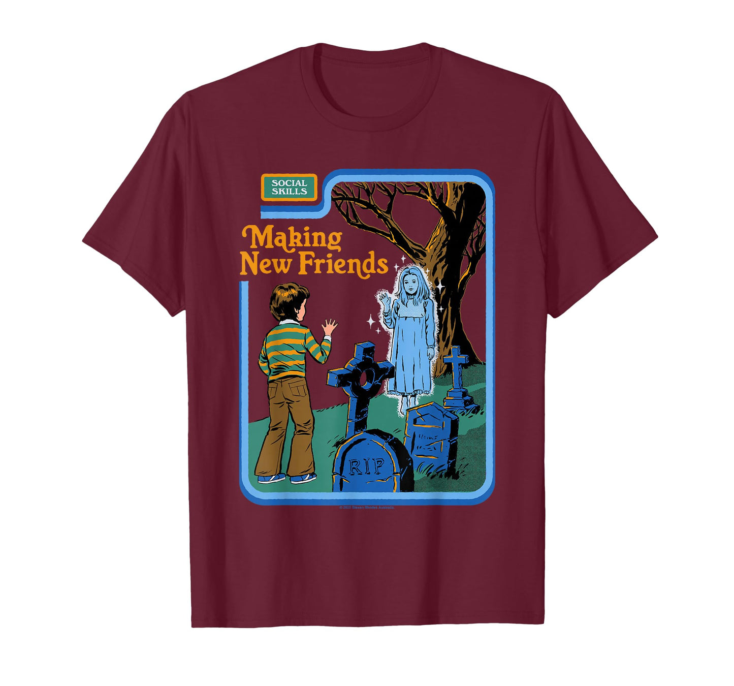 New Friends Ghost Sarcastic Retro Vintage Funny Adult Humor T-Shirt