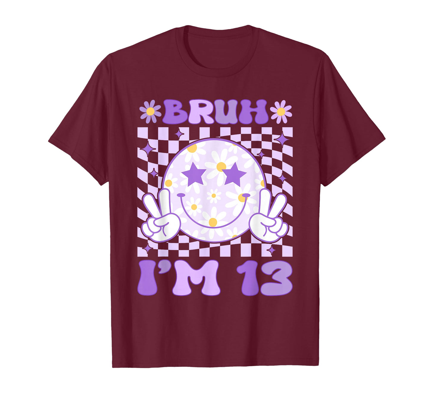 Bruh I'm 13 Years Old Purple Birthday Teens 13th Birthday T-Shirt