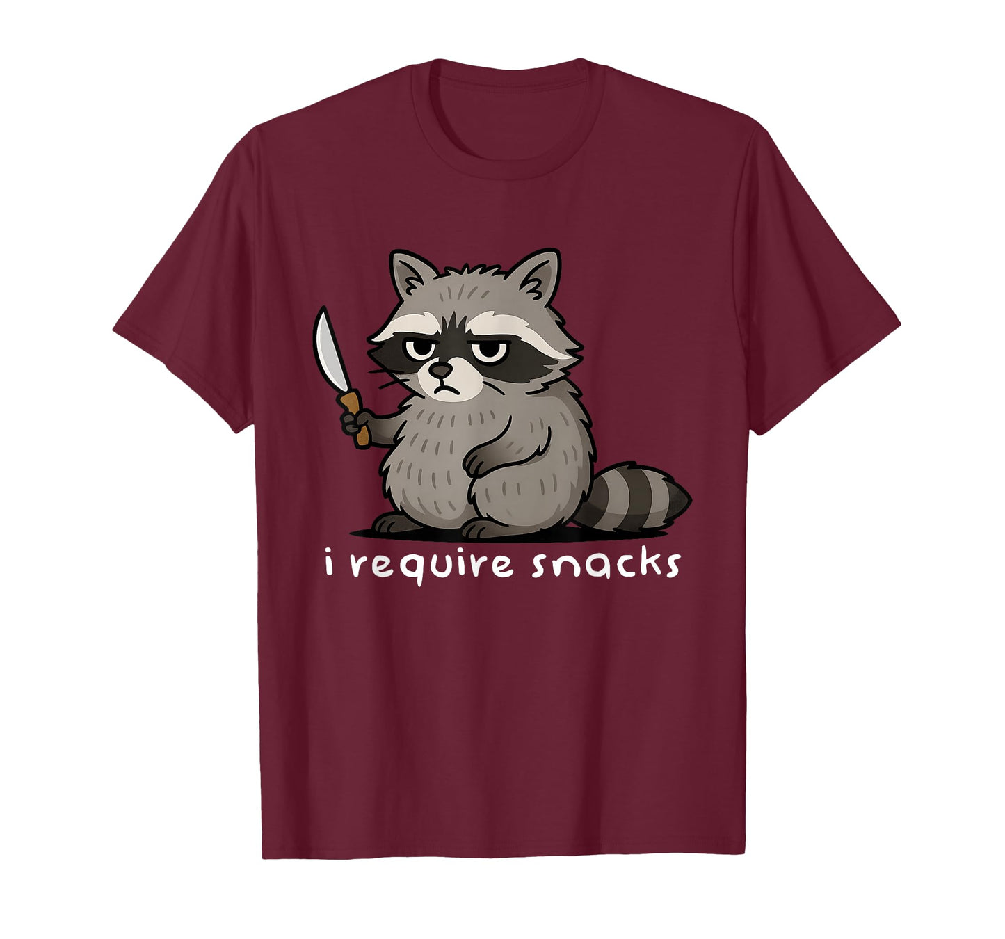 Funny Saying Raccoon I Require Snacks Humor Animal Lover T-Shirt