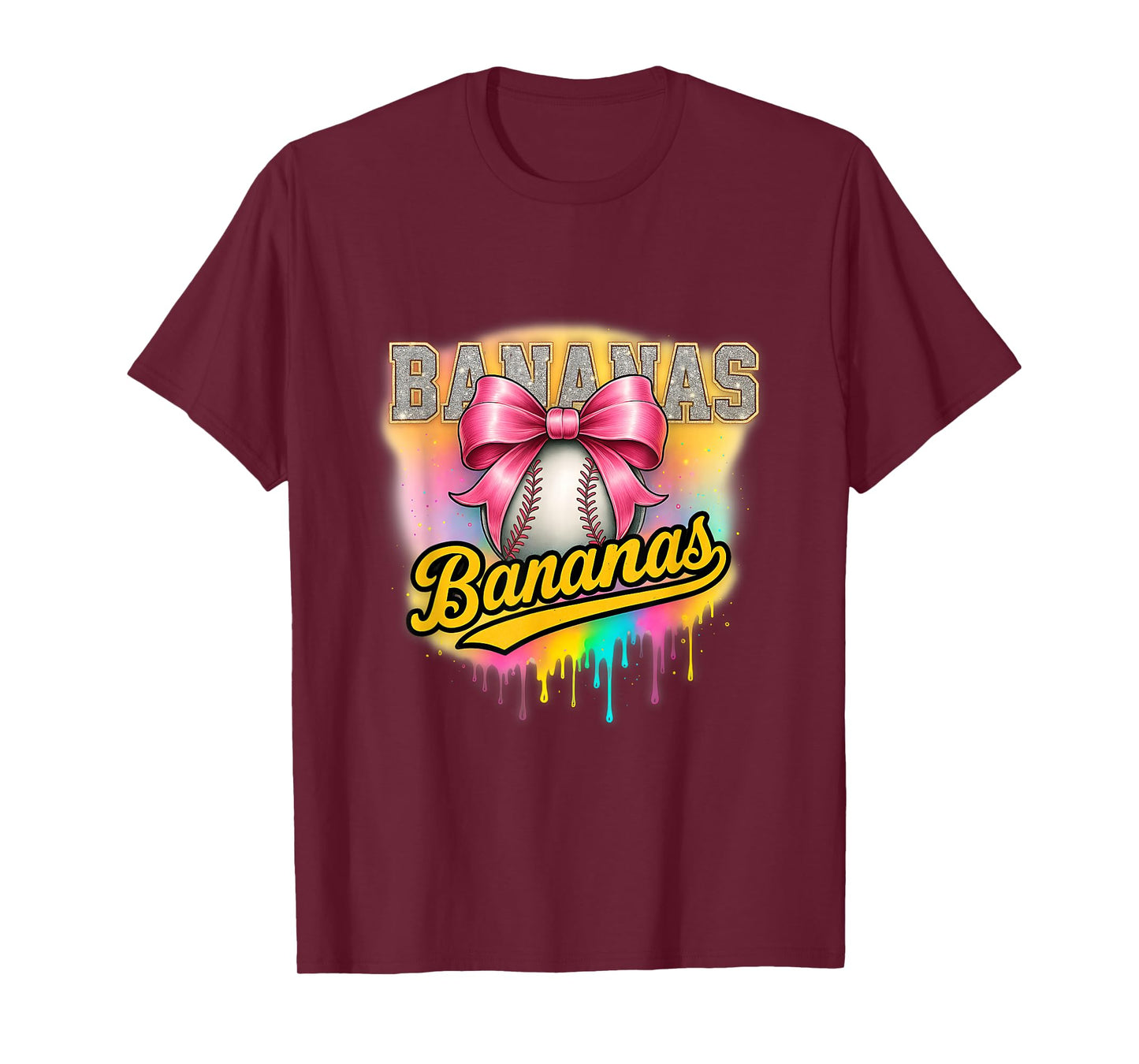 Vintage Retro Bananas Name Coquette Bow Gifts T-Shirt