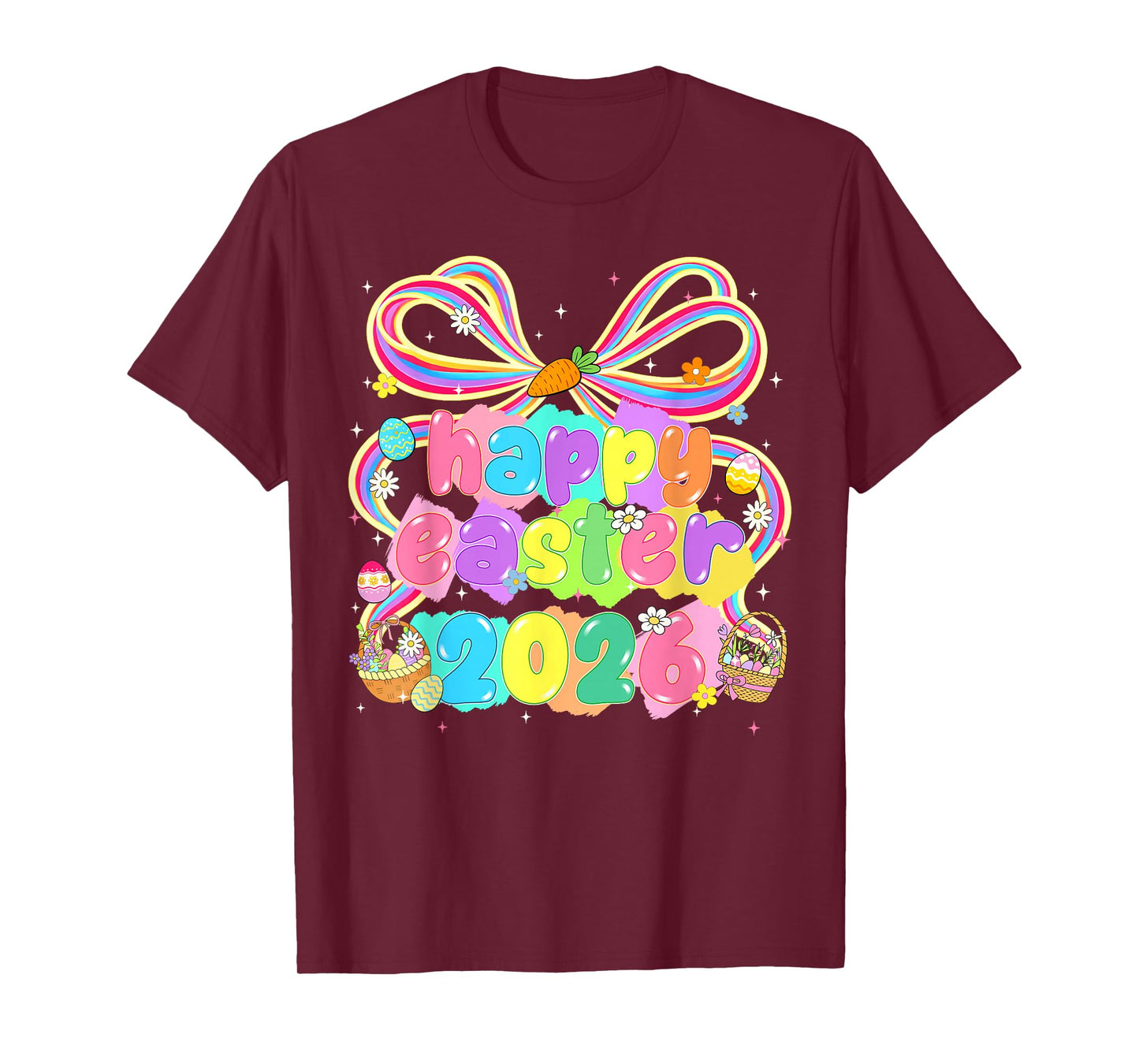 Happy Easter 2026 Coquette Rabbit Bunny Family Women Girl T-Shirt