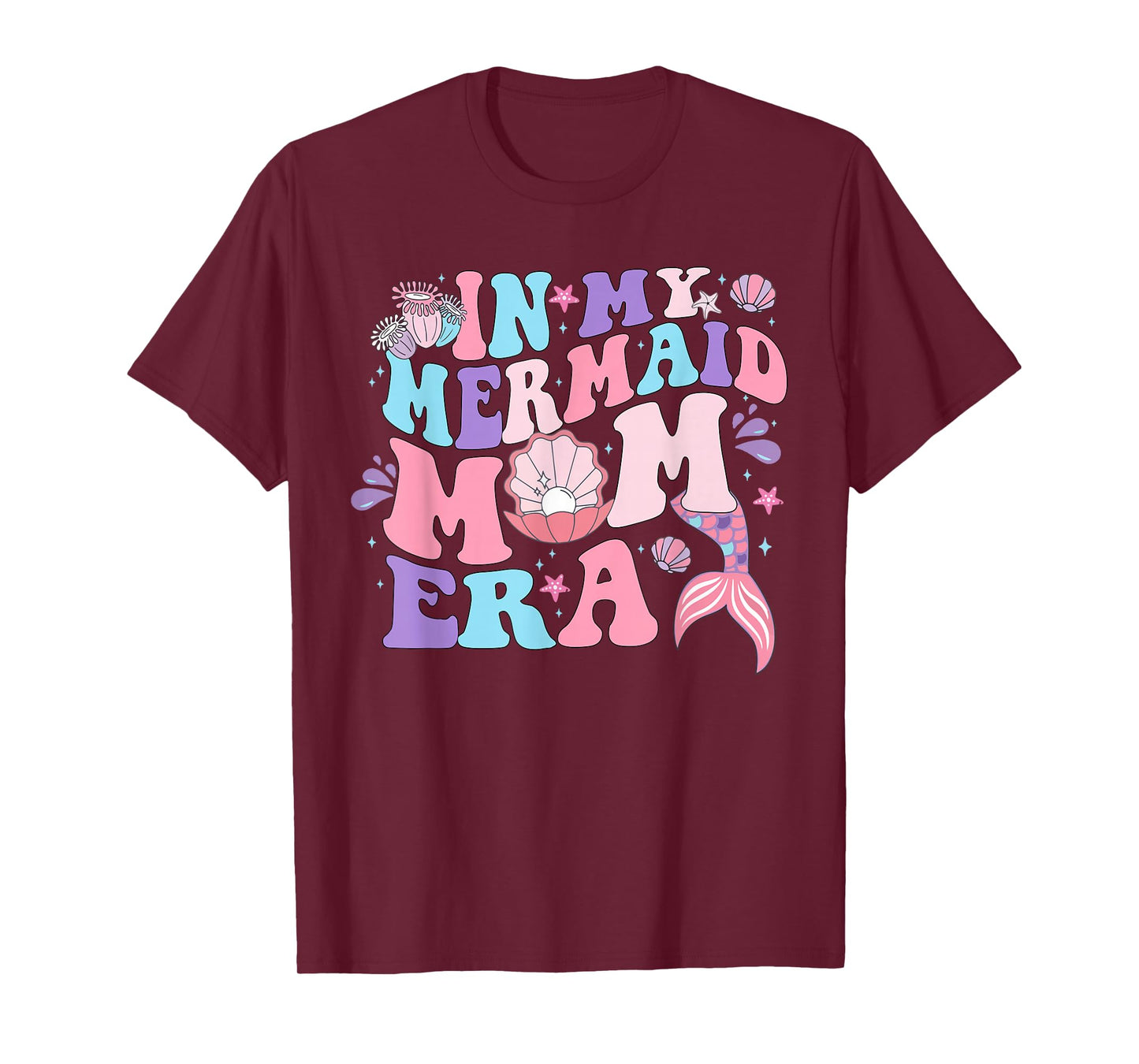 In My Mermaid Mom Era Family Matching Birthday Party Mommy T-Shirt