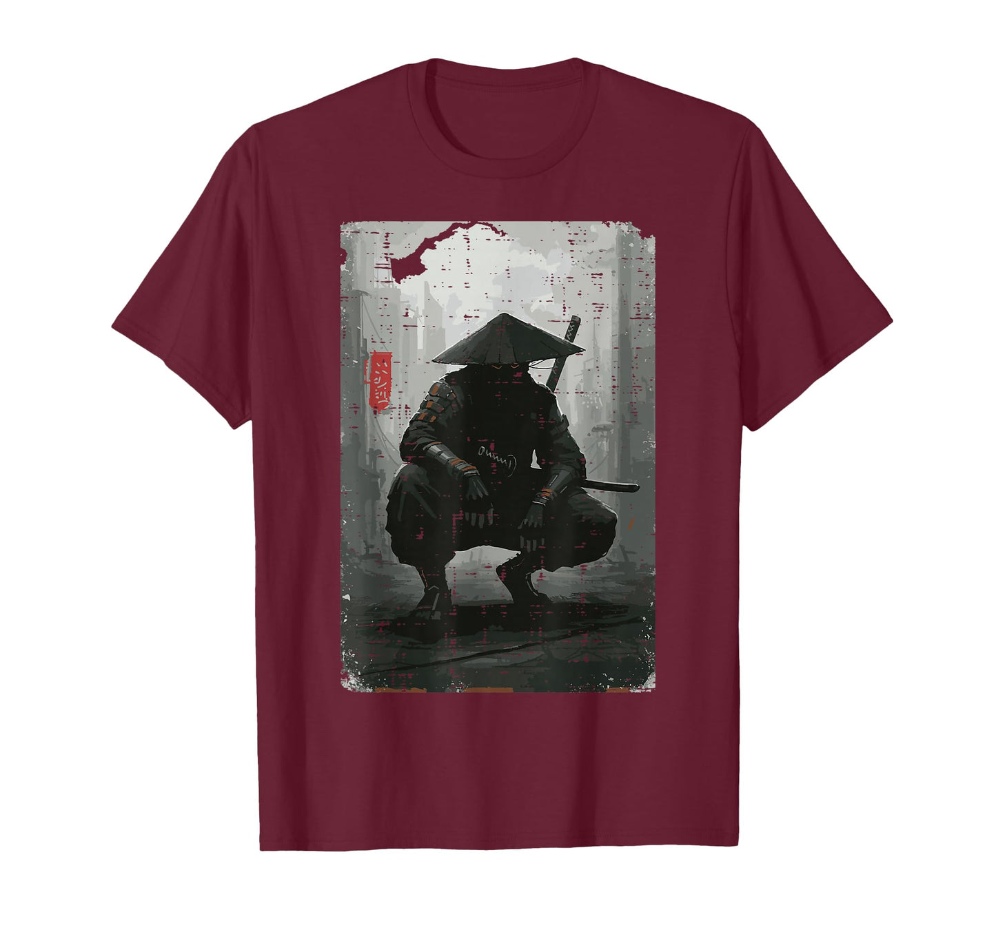 Japanese Samurai Warrior Hat Ronin Ukiyoe Art Men Women Kids T-Shirt