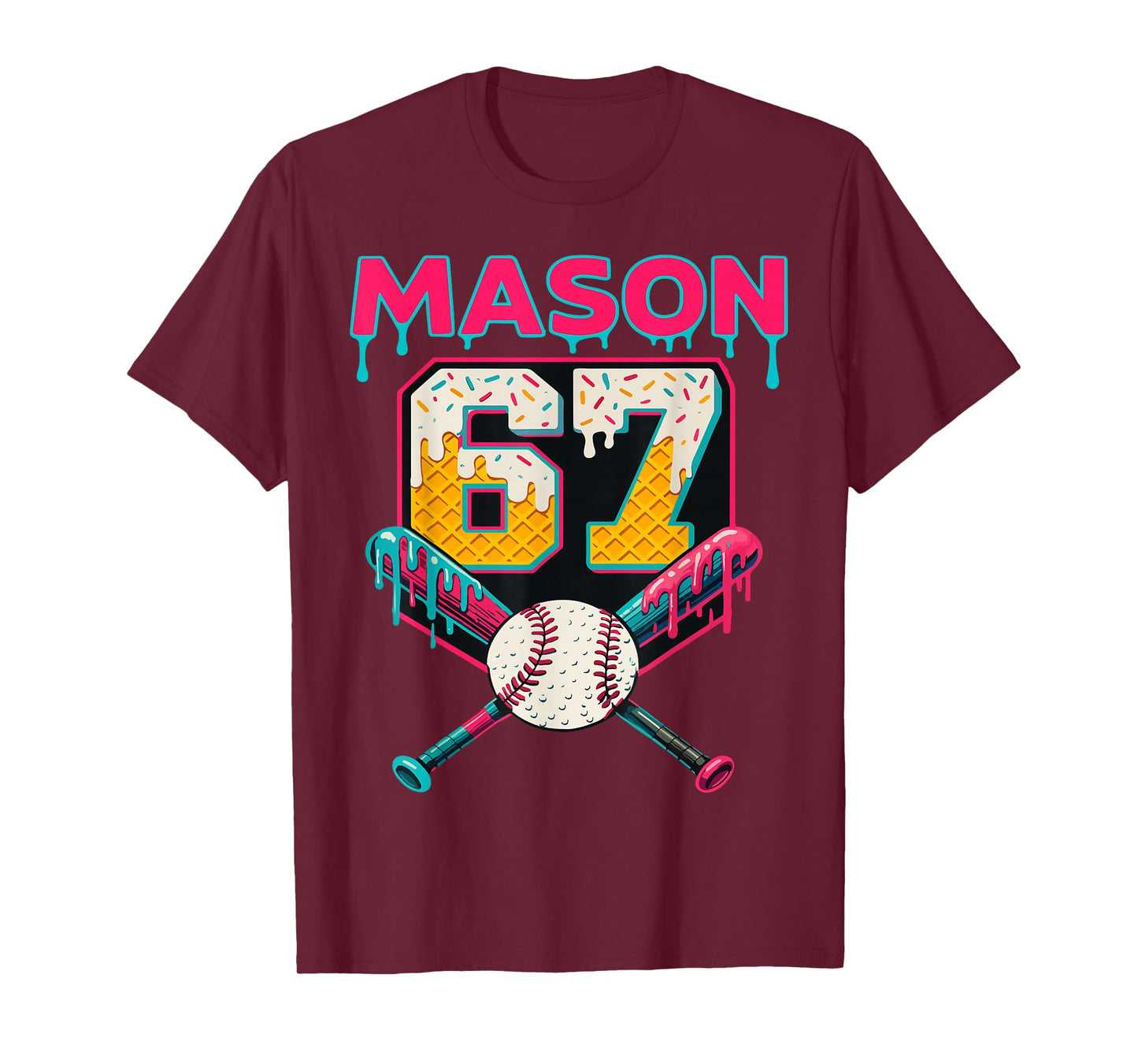 Funny Mason 67 Six Seven Sport Meme Ice Cream Drip Graphic T-Shirt