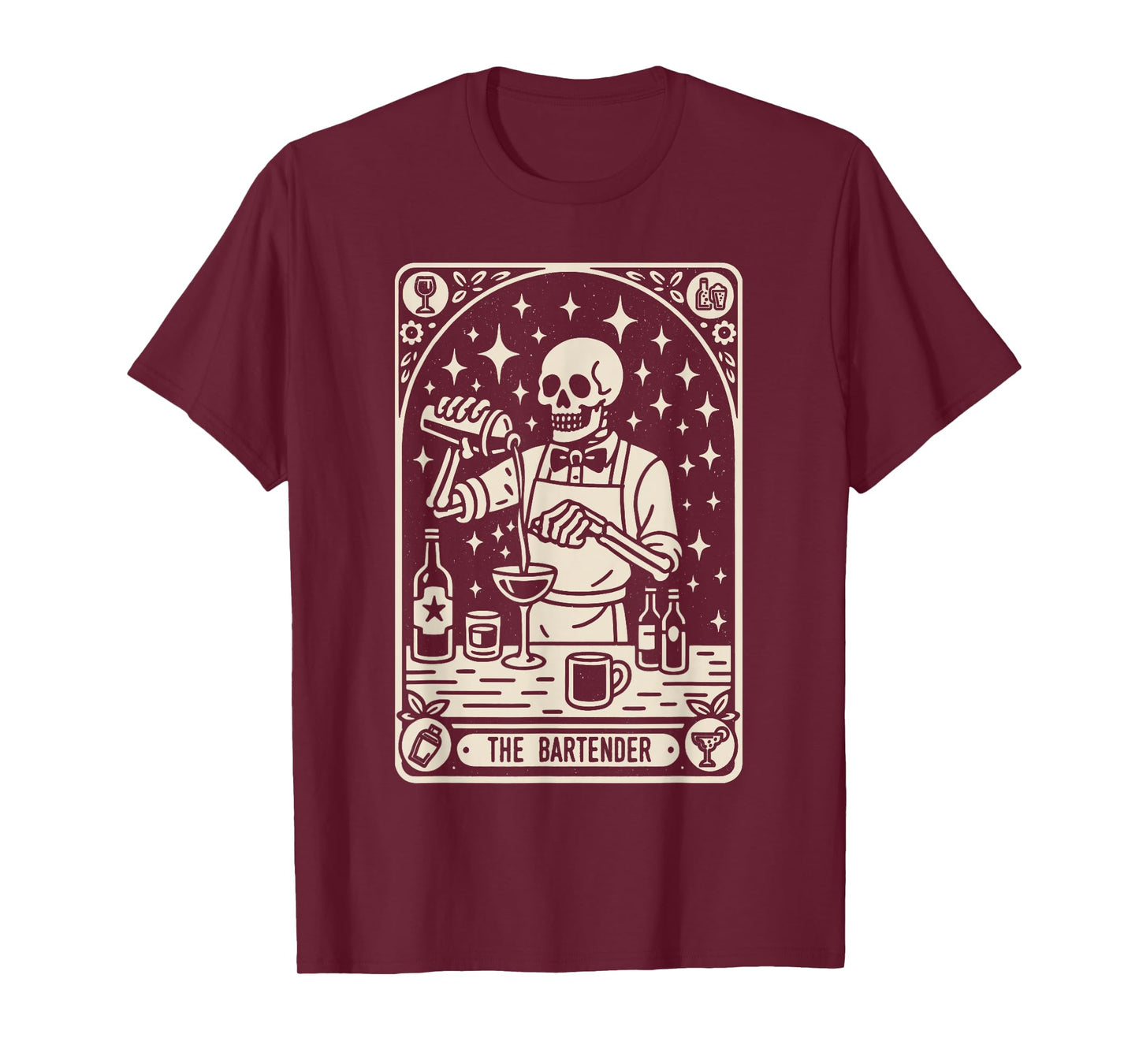 The Bartender Tarot Card Halloween Mixologist Barman T-Shirt