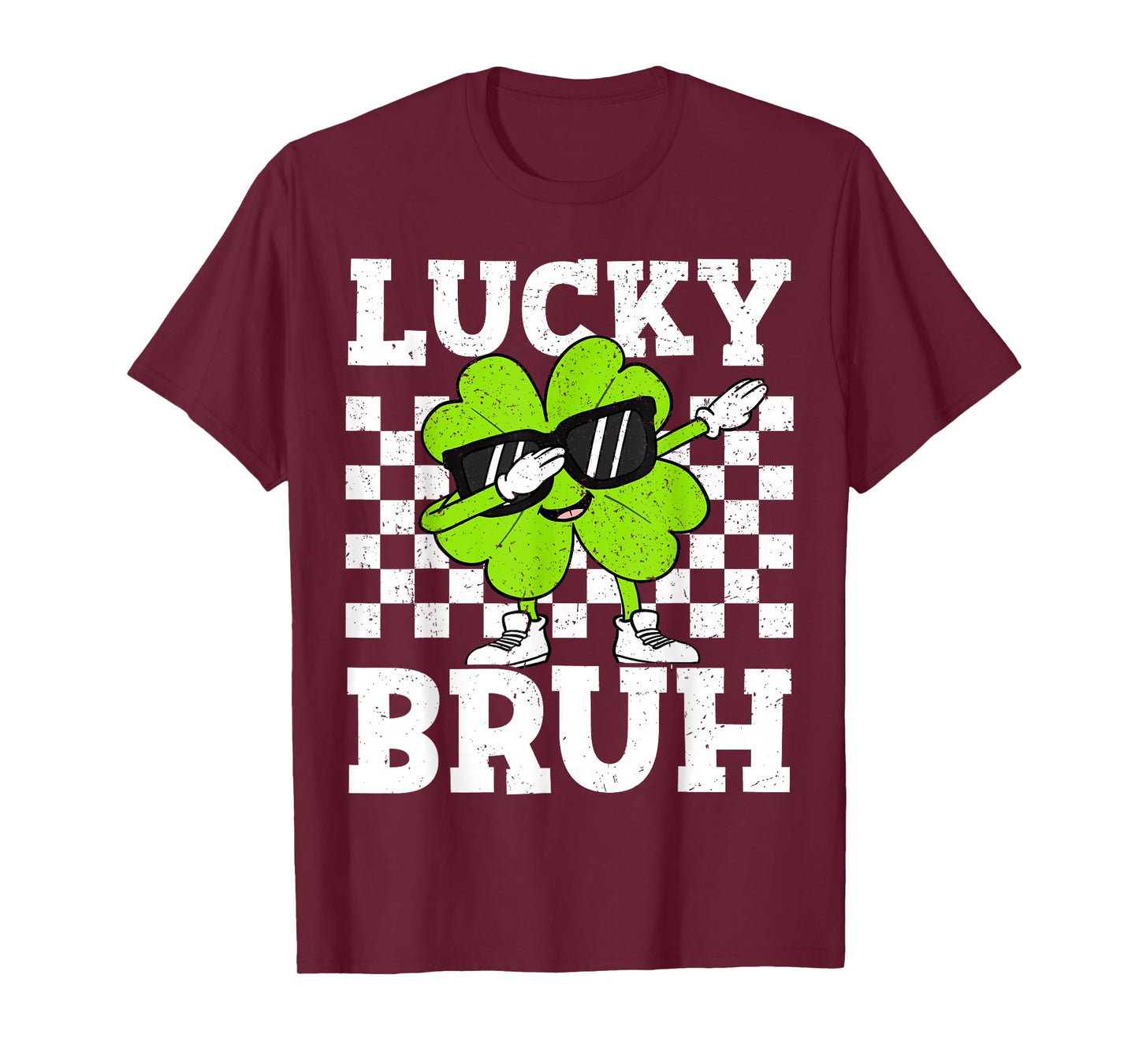 Boys St Patricks Day Kids Lucky Bruh Dabbing Shamrock Clover T-Shirt