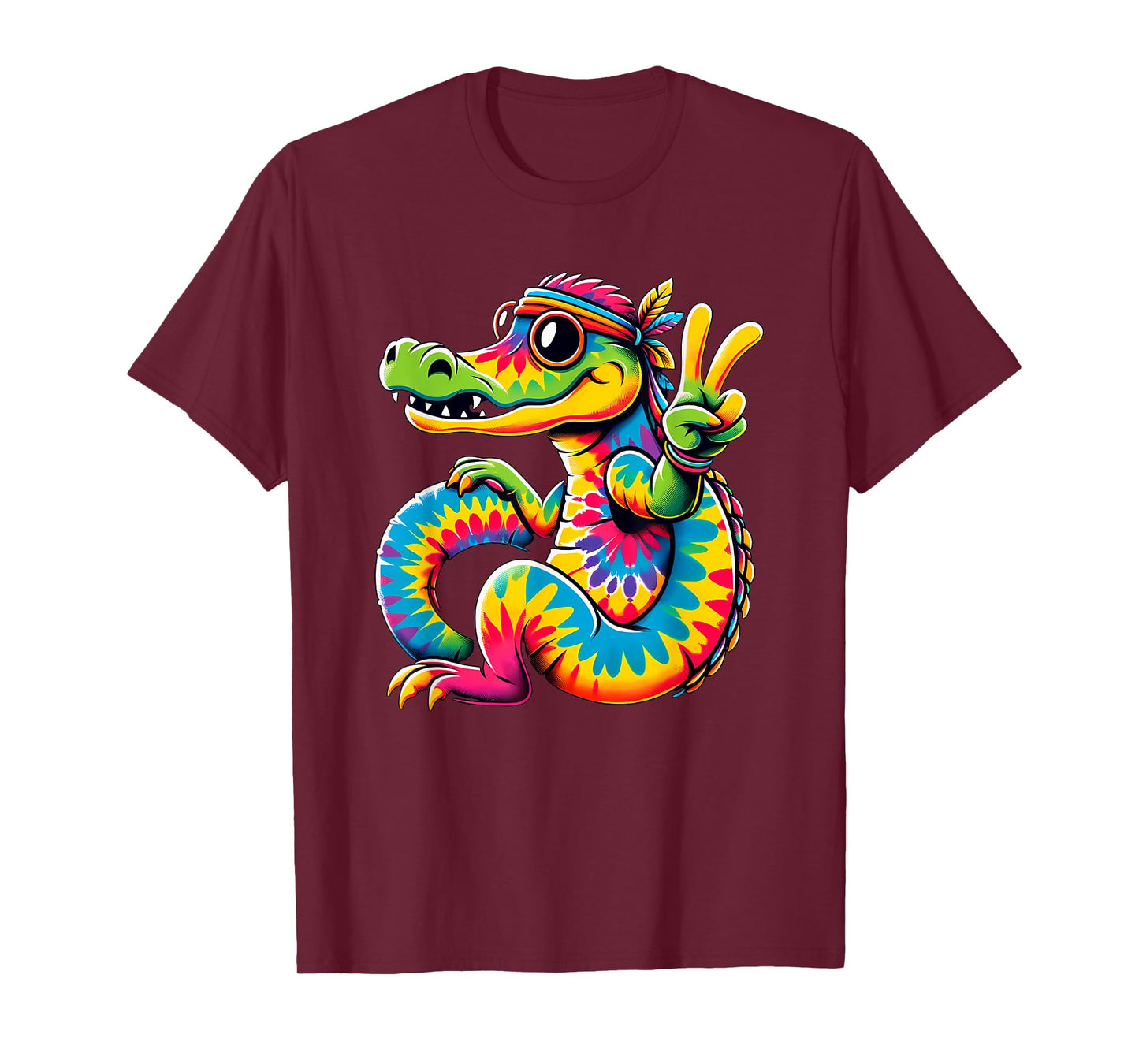Peace Sign Tie Dye Alligator T-Shirt
