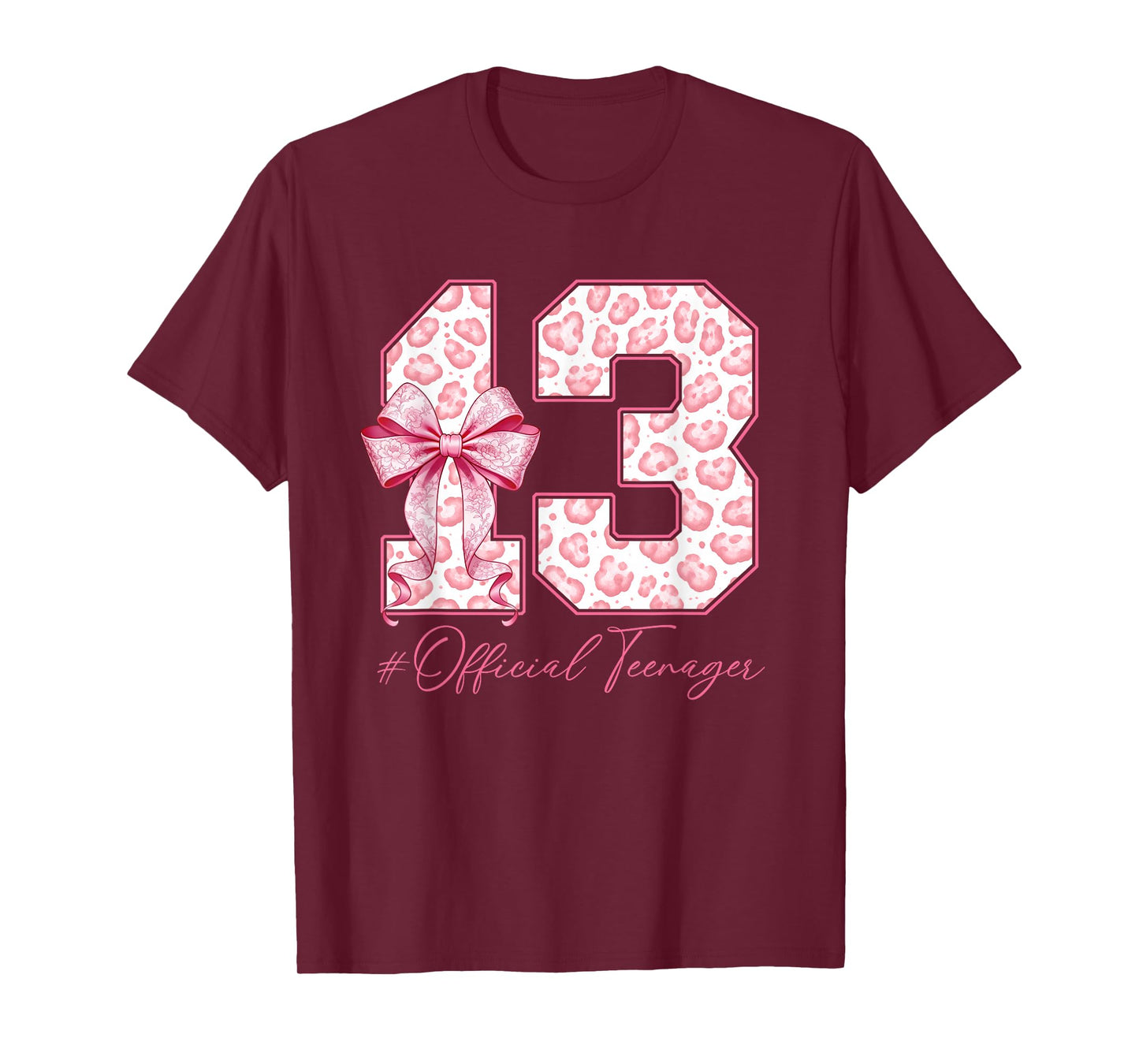 13th Birthday Official Teenager Coquette Bow 13 yr Old Girl T-Shirt