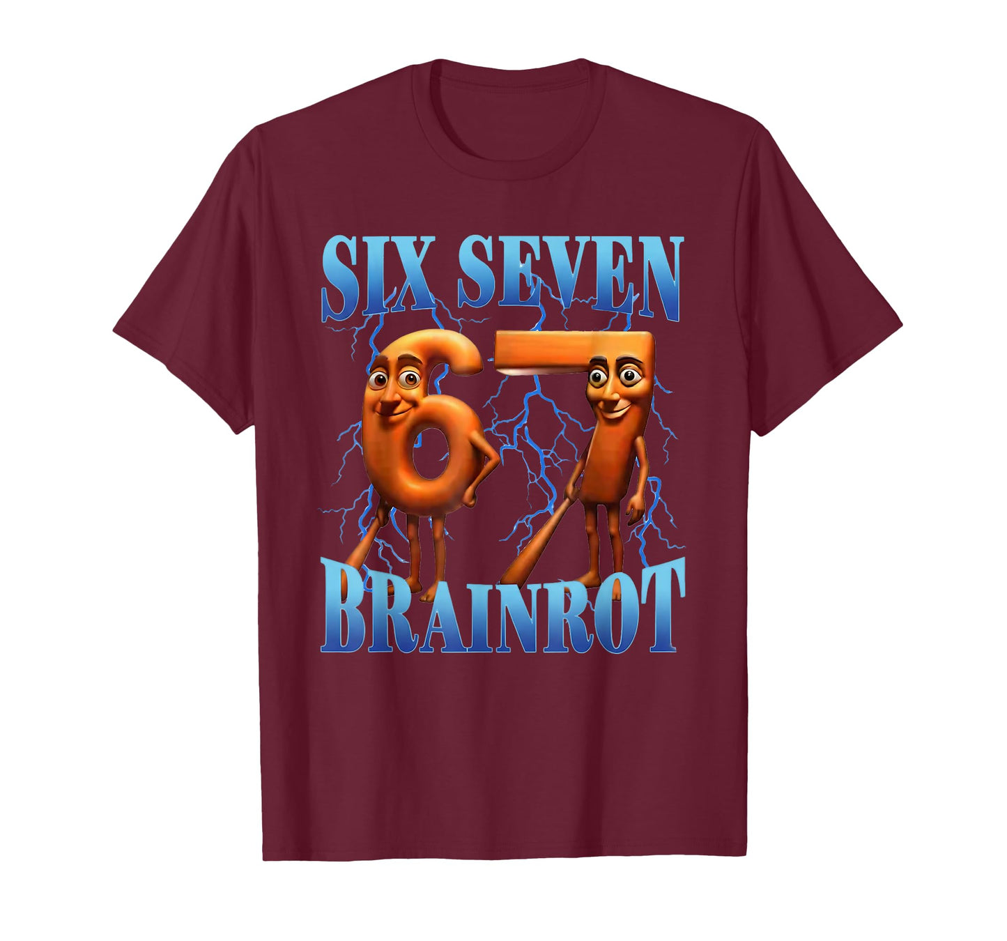 Funny 67 Meme Italian Brainrot Tung Tung Sahur Six Seven T-Shirt