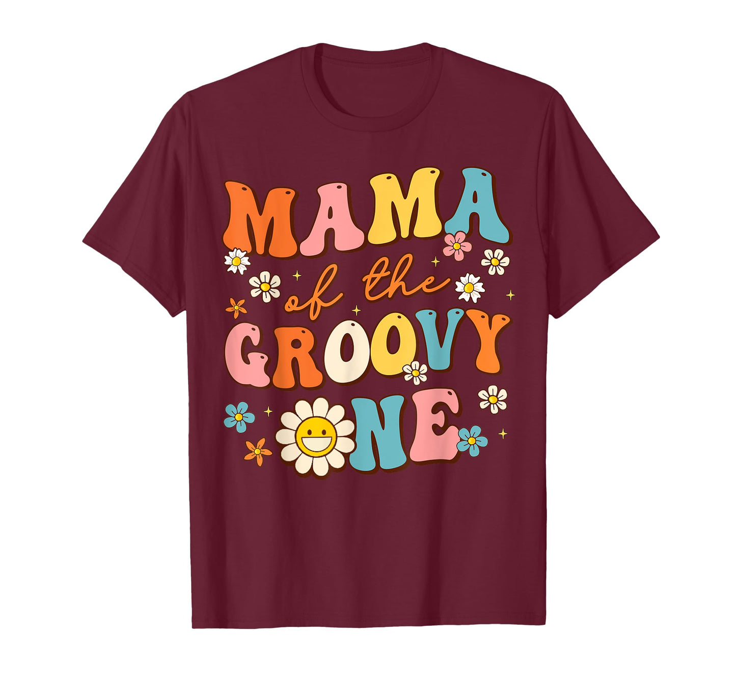 Mama Of The Groovy One 1st Birthday Pregnancy Announcement T-Shirt