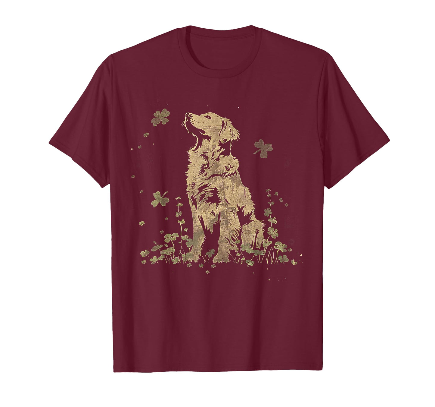 Golden Retriever Dog Saint Paddys Shamrock St. Patrick's Day T-Shirt