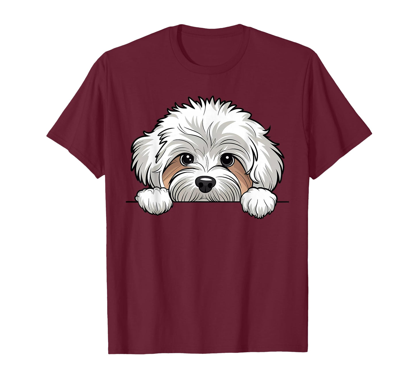 Cute Maltipoo Peeking Pocket Puppy Funny Dog Lover T-Shirt
