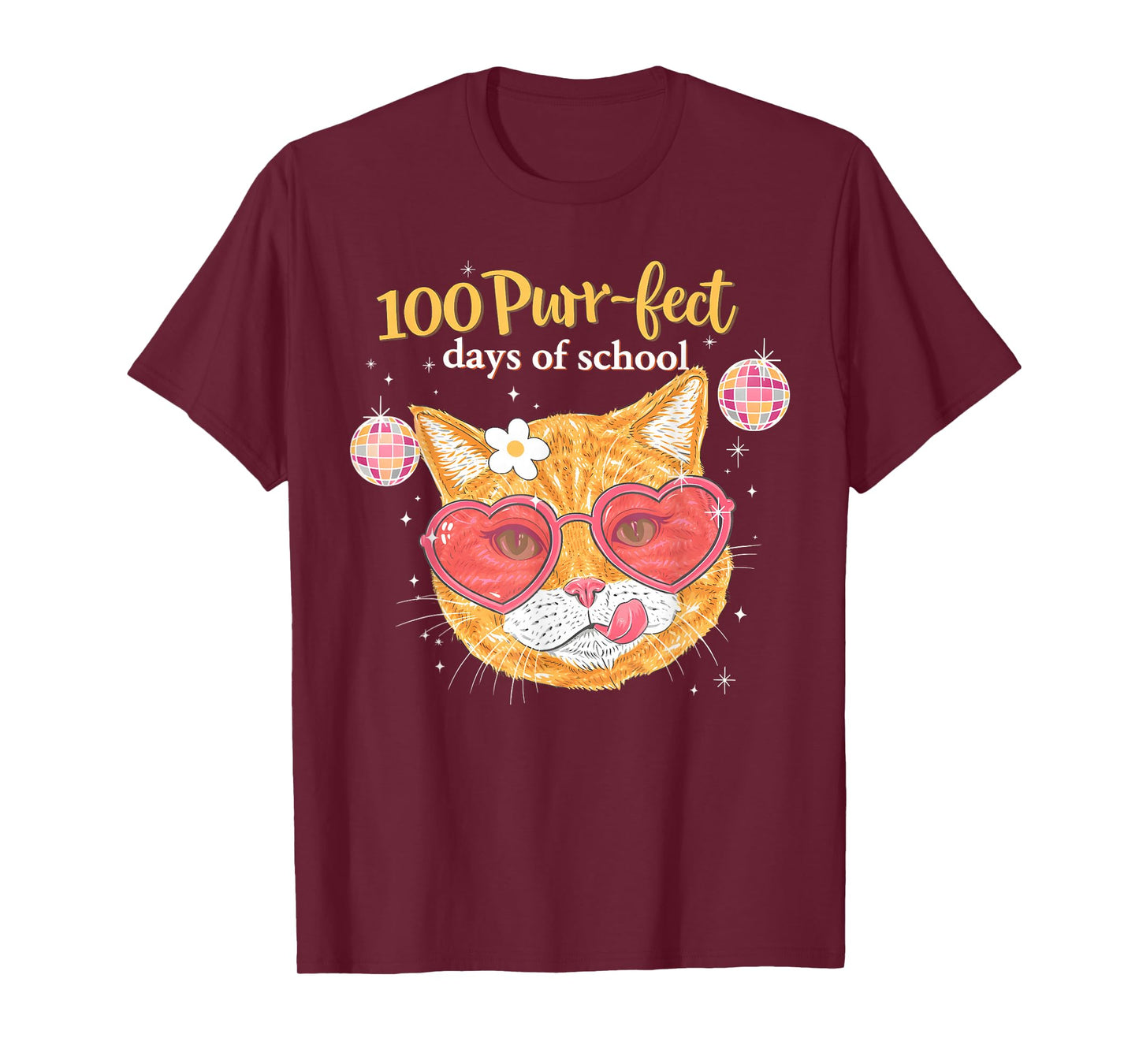 100 Purr-FECT Days of School Teacher Kid 100th Day of School T-Shirt